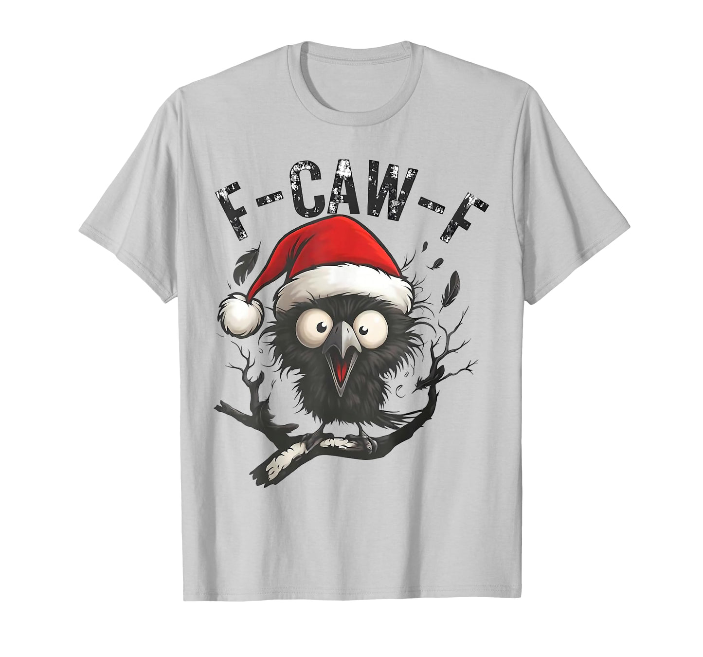 F-Caw-F Black Crow Bird Retro Vintage Christmas T-Shirt