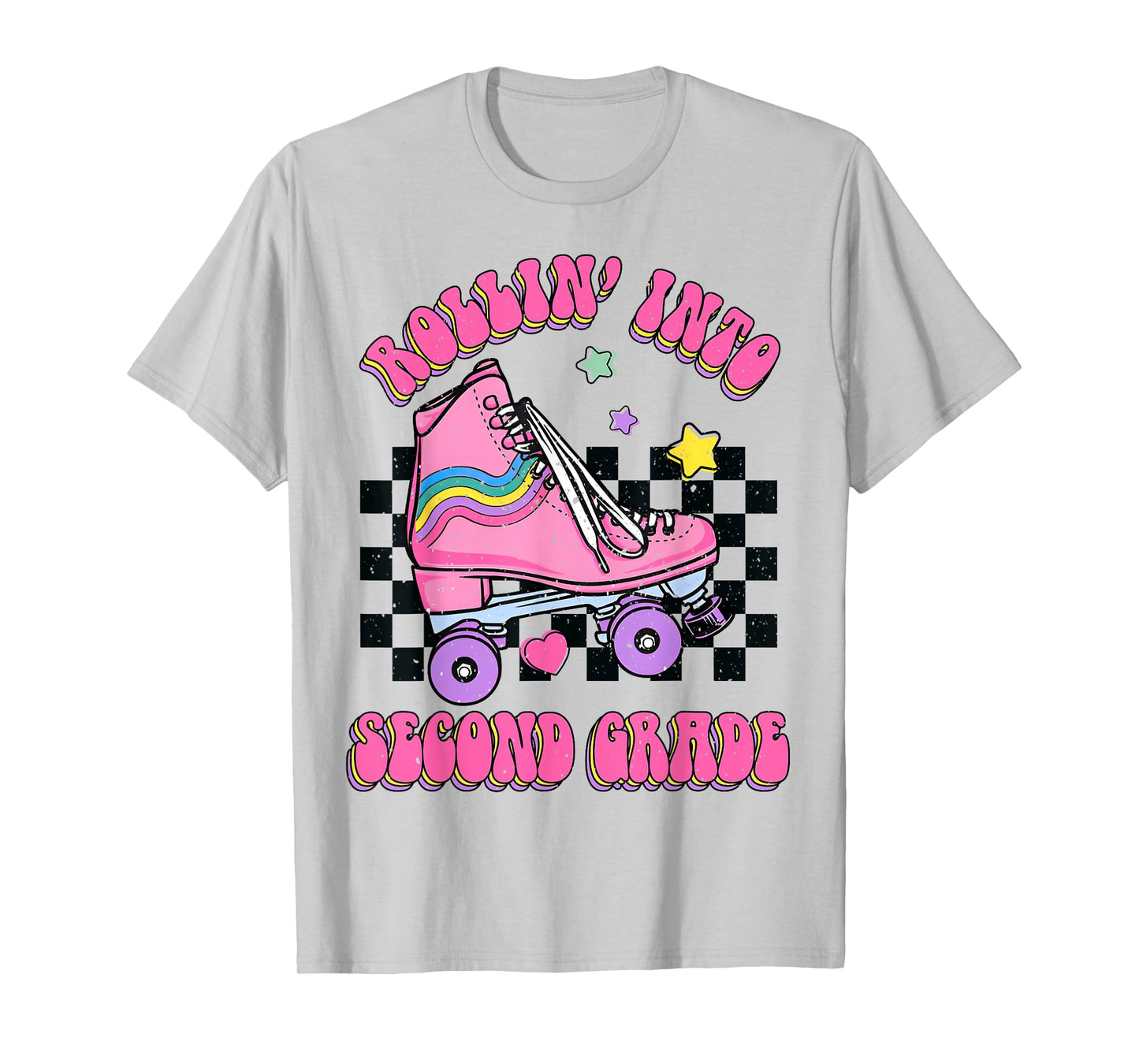 Rollin Into Second Grade Skating Back To School Kids Girls T-Shirt