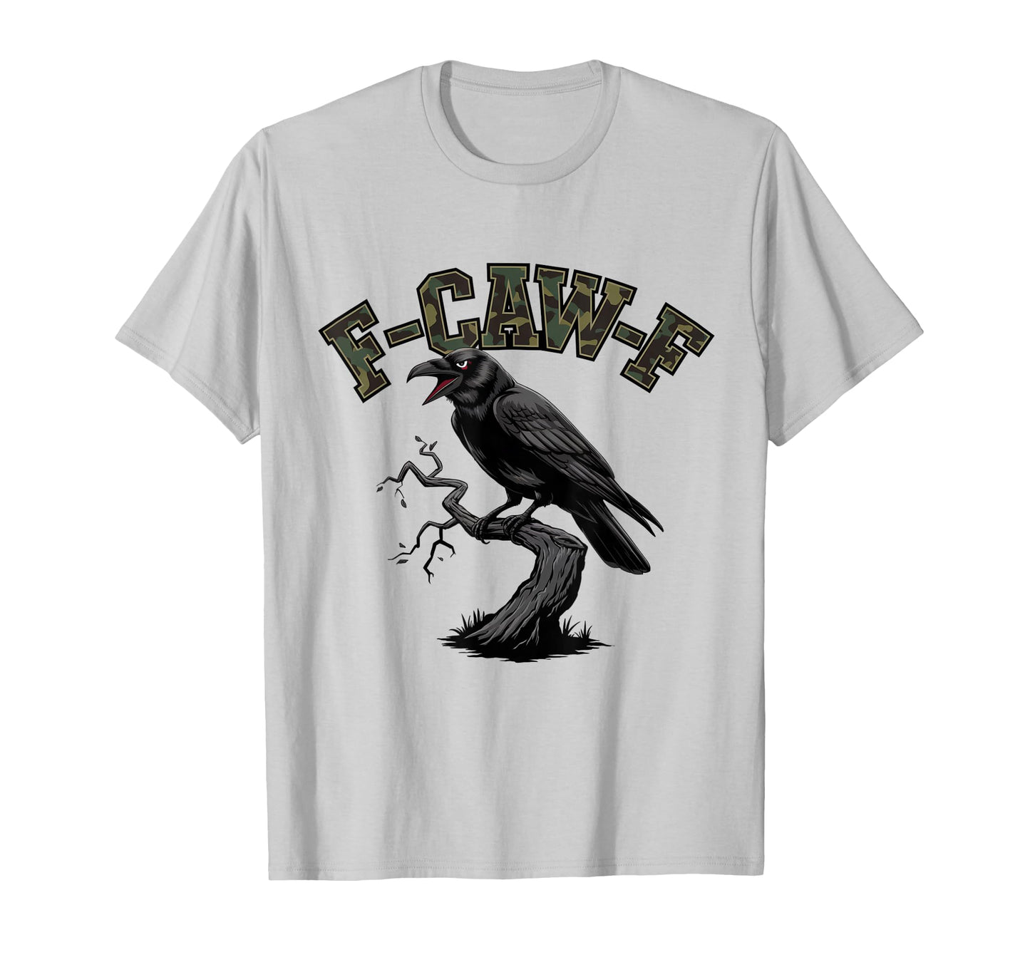 Black Crow F-Caw-F Funny Black Bird T-Shirt