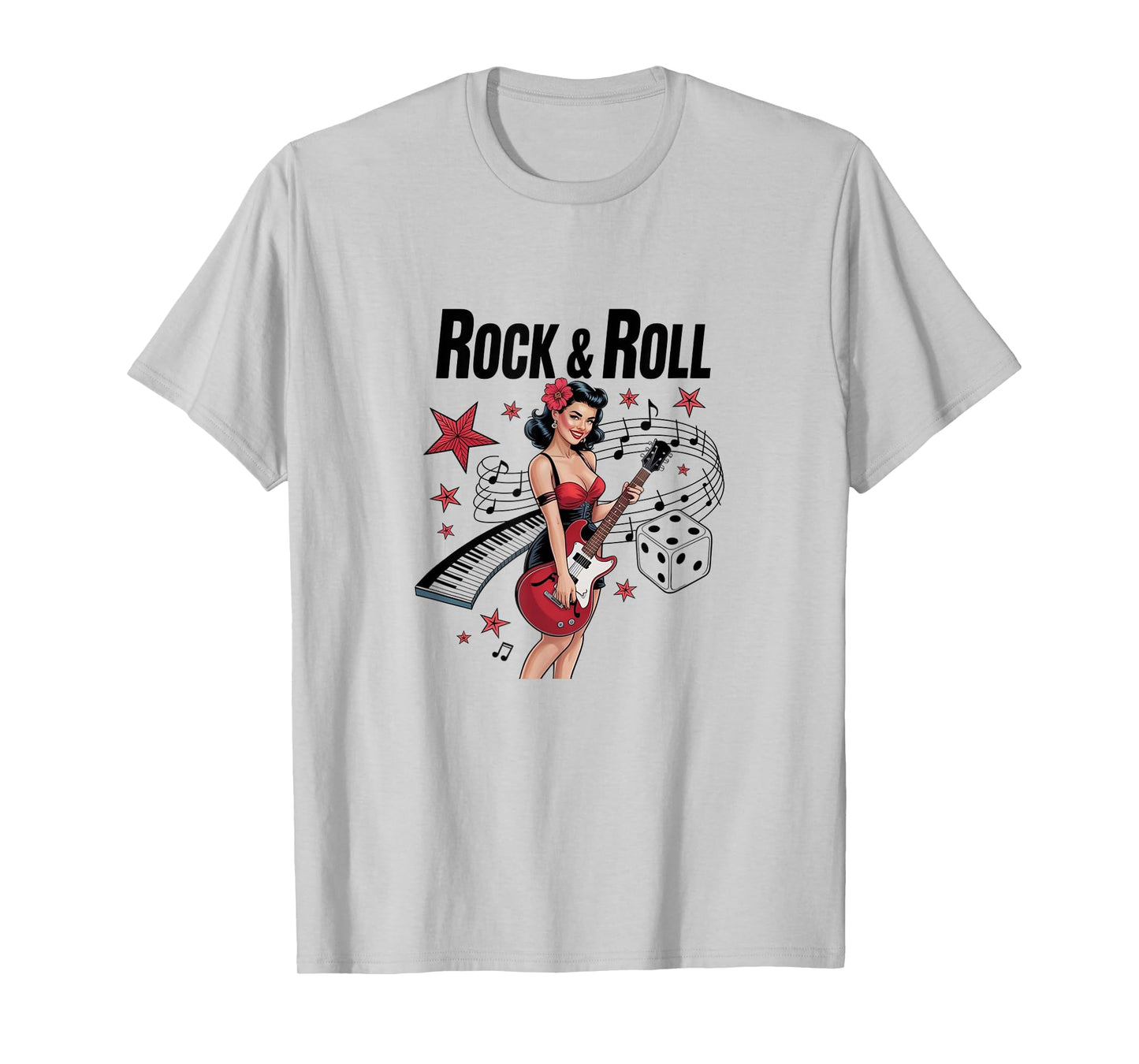 Rock & Roll Pin-Up - Guitar Girl Tee T-Shirt
