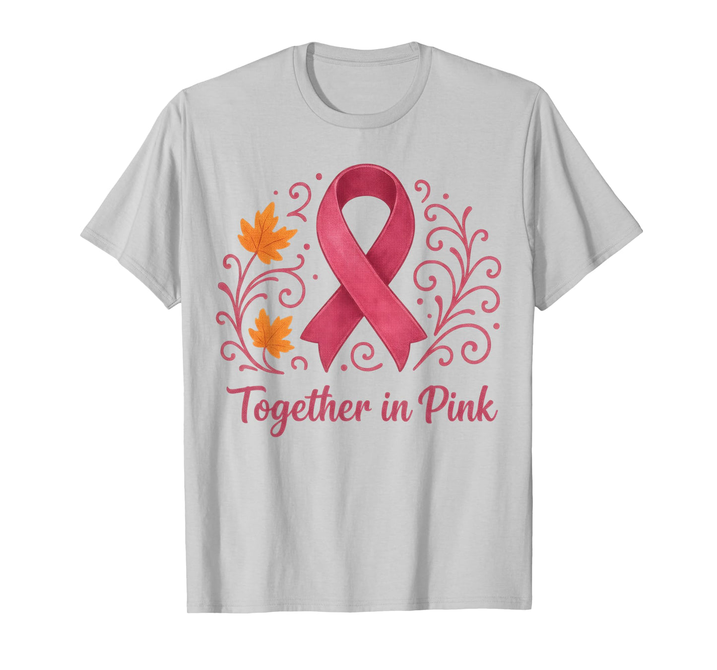 Breast Cancer Awareness Pink Ribbon Fall Support T-Shirt