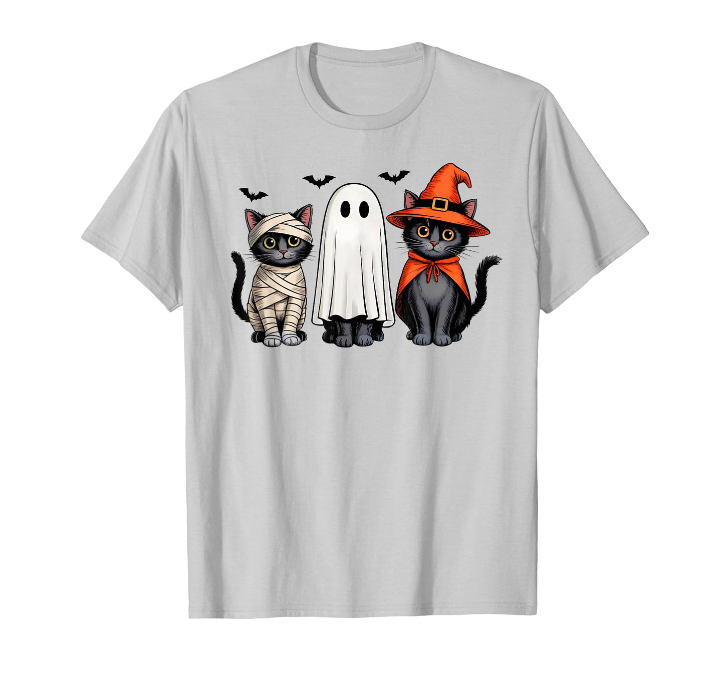 Cute Halloween Black Cat Ghost Witch Pumpkin for Girls Women T-Shirt