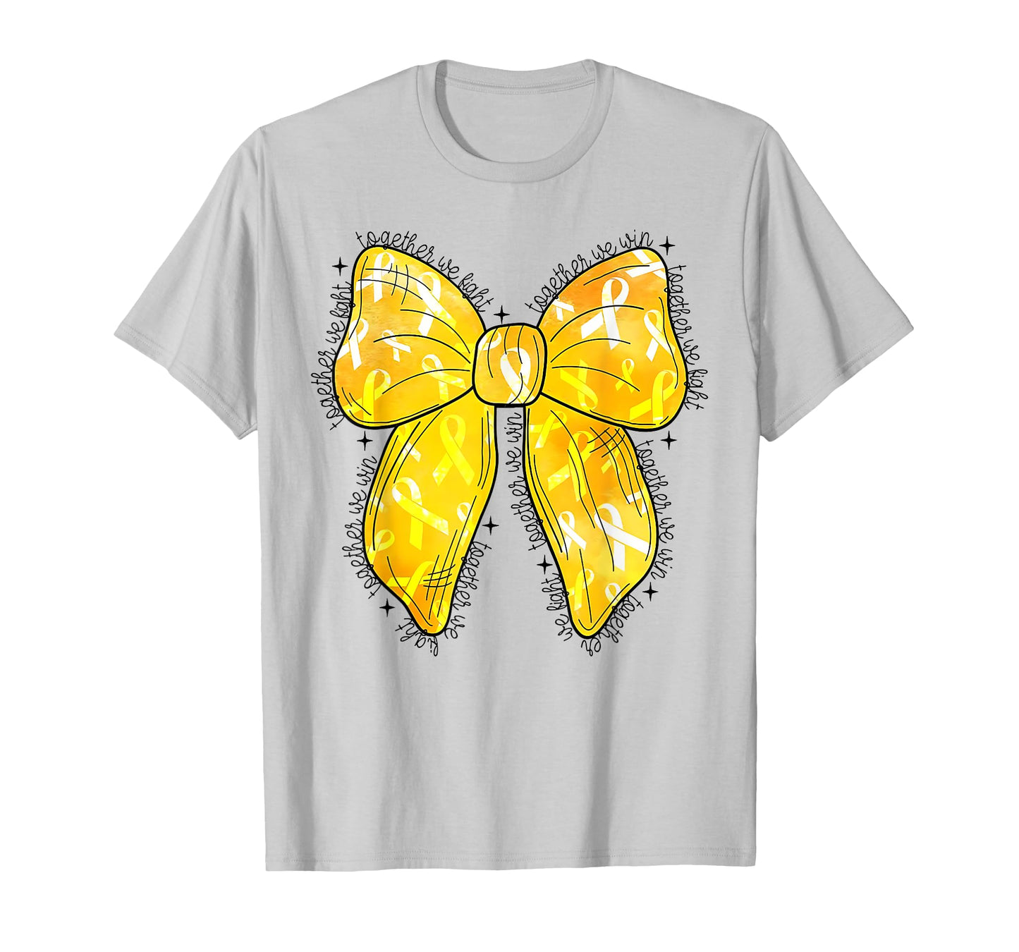 In September We Wear Gold Bow Childhood Cancer Awareness T-Shirt