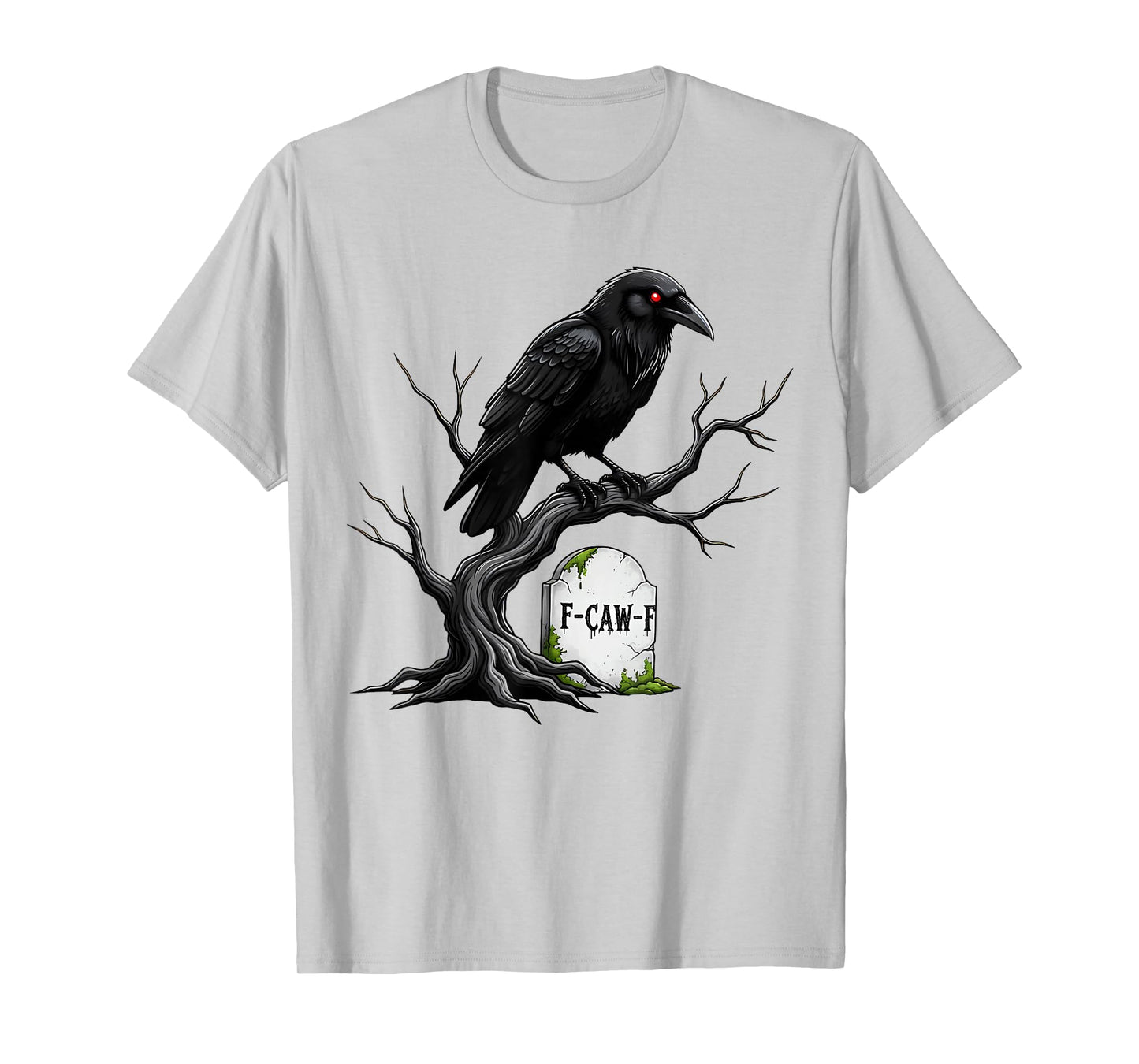 Halloween Black Crow F-Caw-F Funny Black Bird Men Women T-Shirt