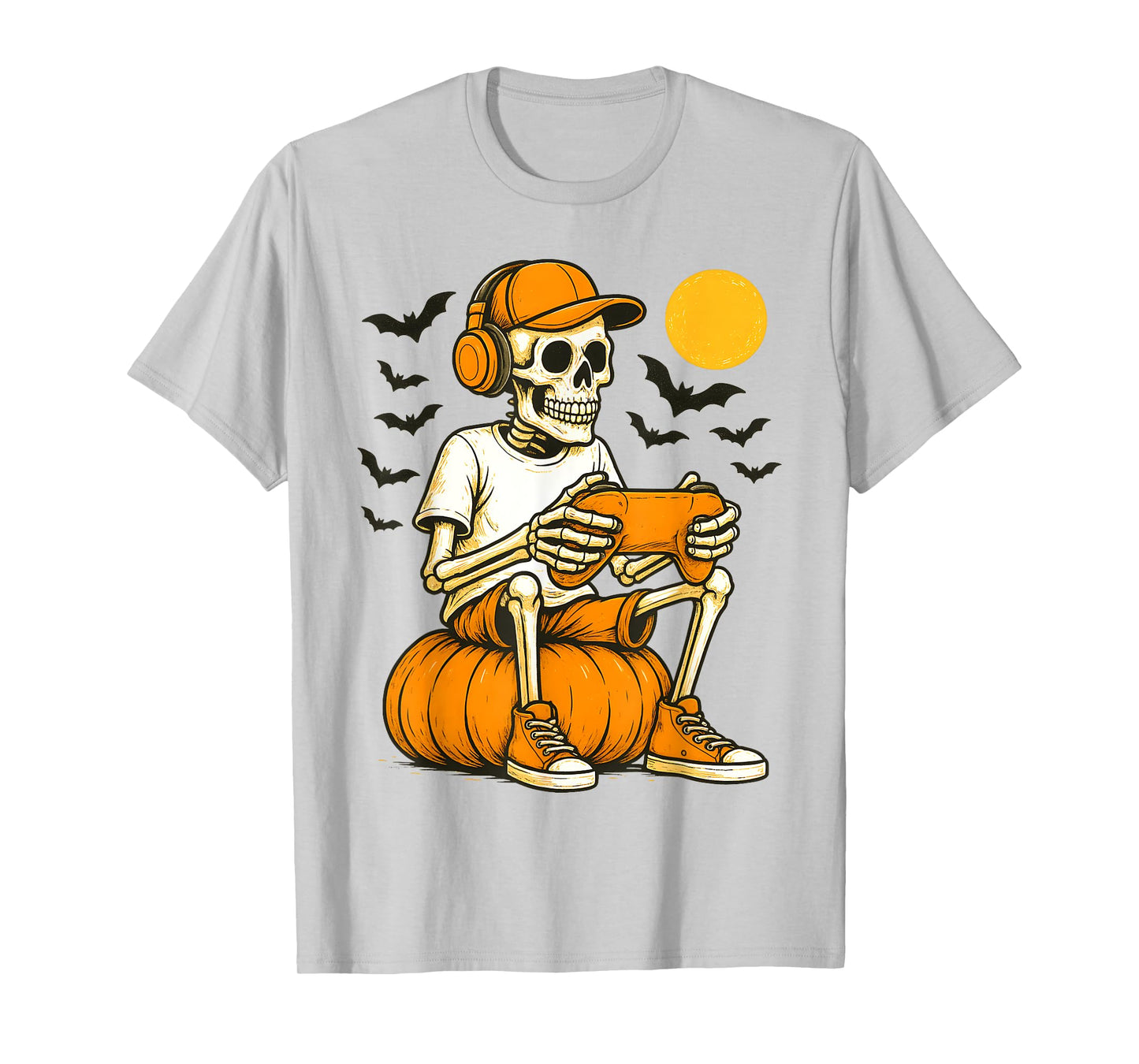 Skeleton Video Gaming Gamer Boys Men Teens Kids Halloween T-Shirt