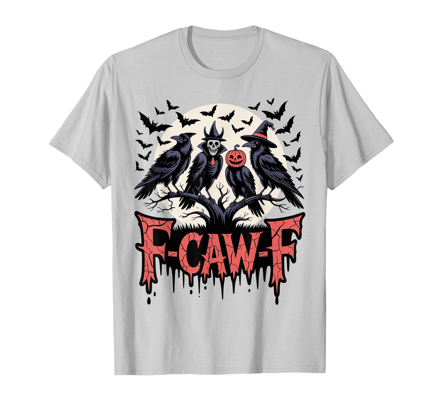 F-Caw-F Funny Halloween Crow Gothic Meme Art T-Shirt