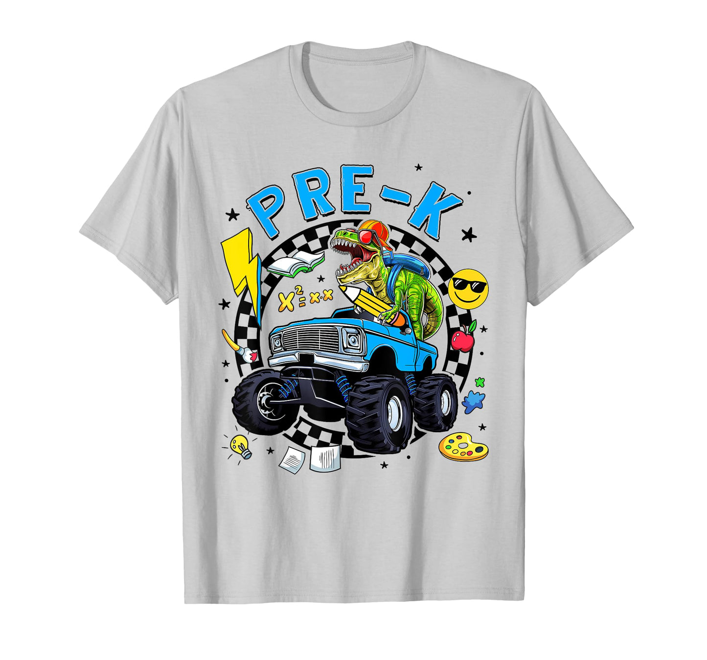 Cute Pre-K Dinosaur Dino Truck Back To School Kids Boys T-Shirt