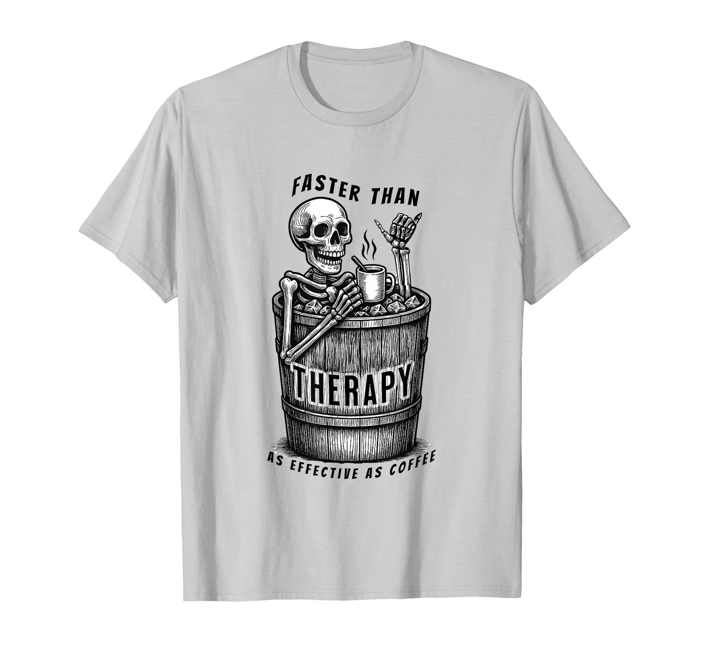 Cold Plunge Skeleton Design – Cold Bath Therapy and Coffee T-Shirt