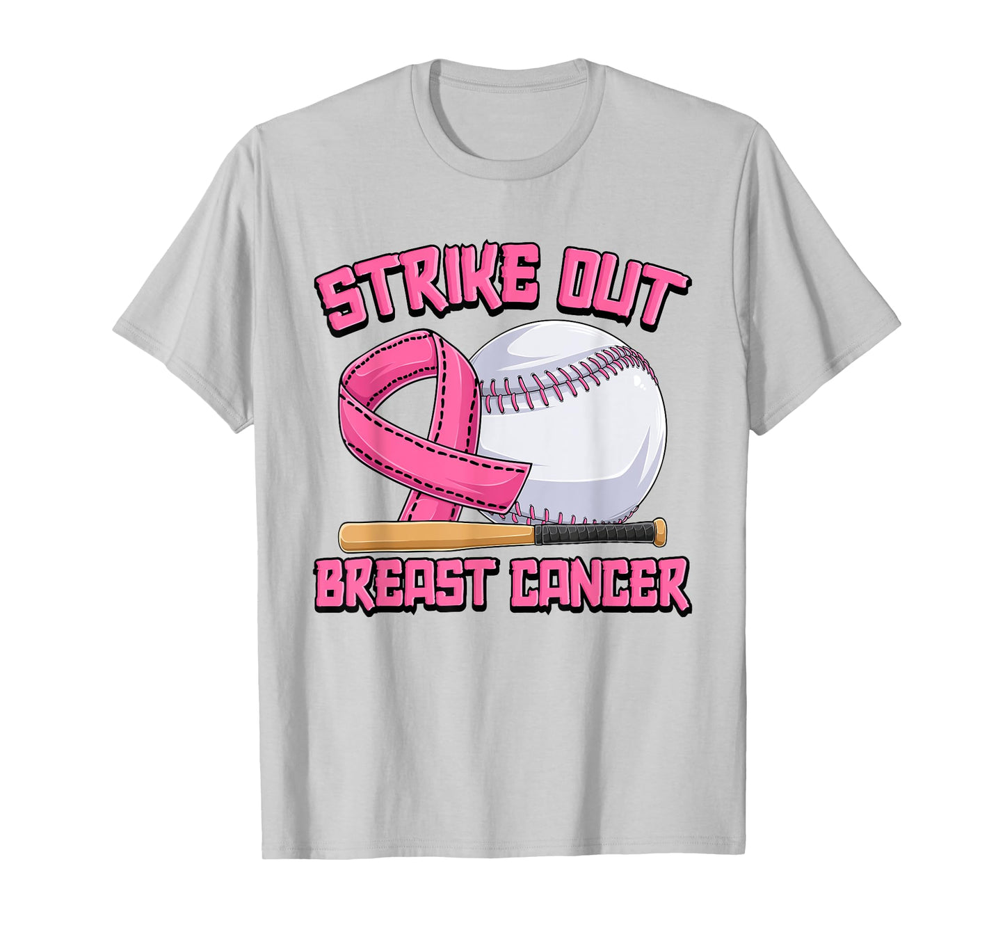Strike Out Breast Cancer Baseball Breast Cancer Awareness T-Shirt
