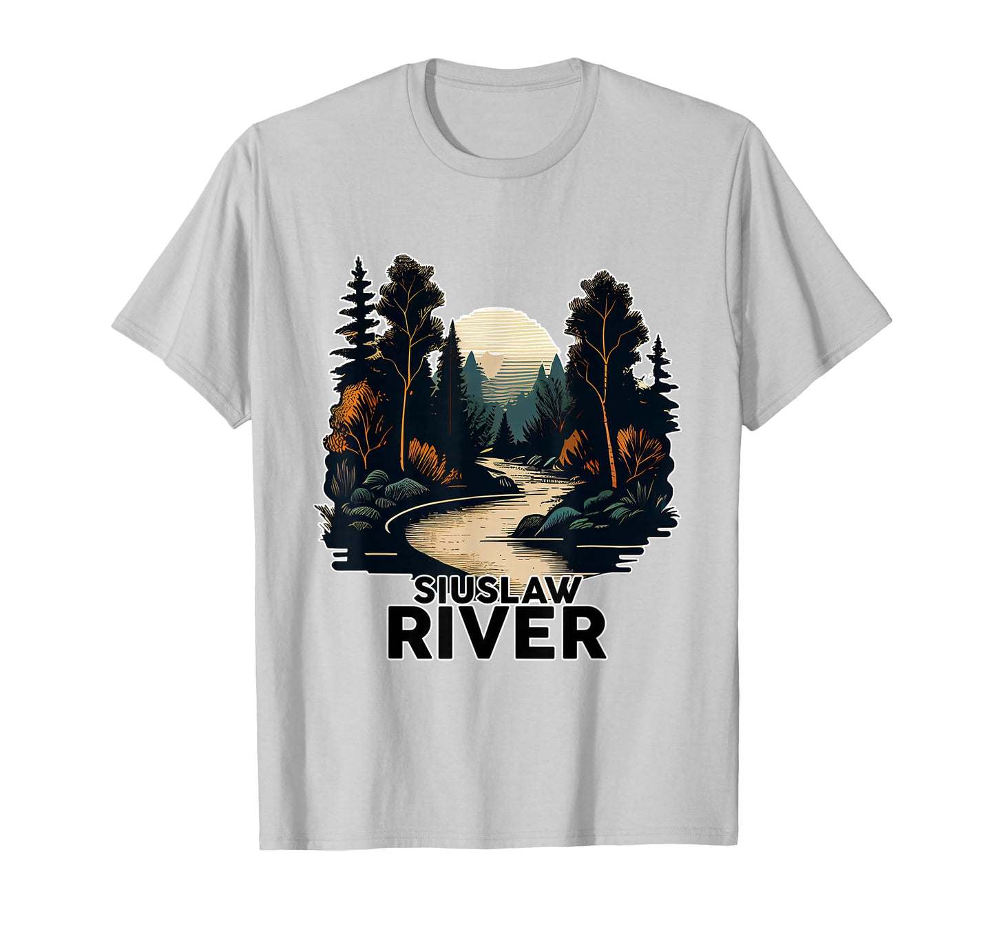 Siuslaw River T-Shirt Retro Minimalist River Siuslaw T-Shirt
