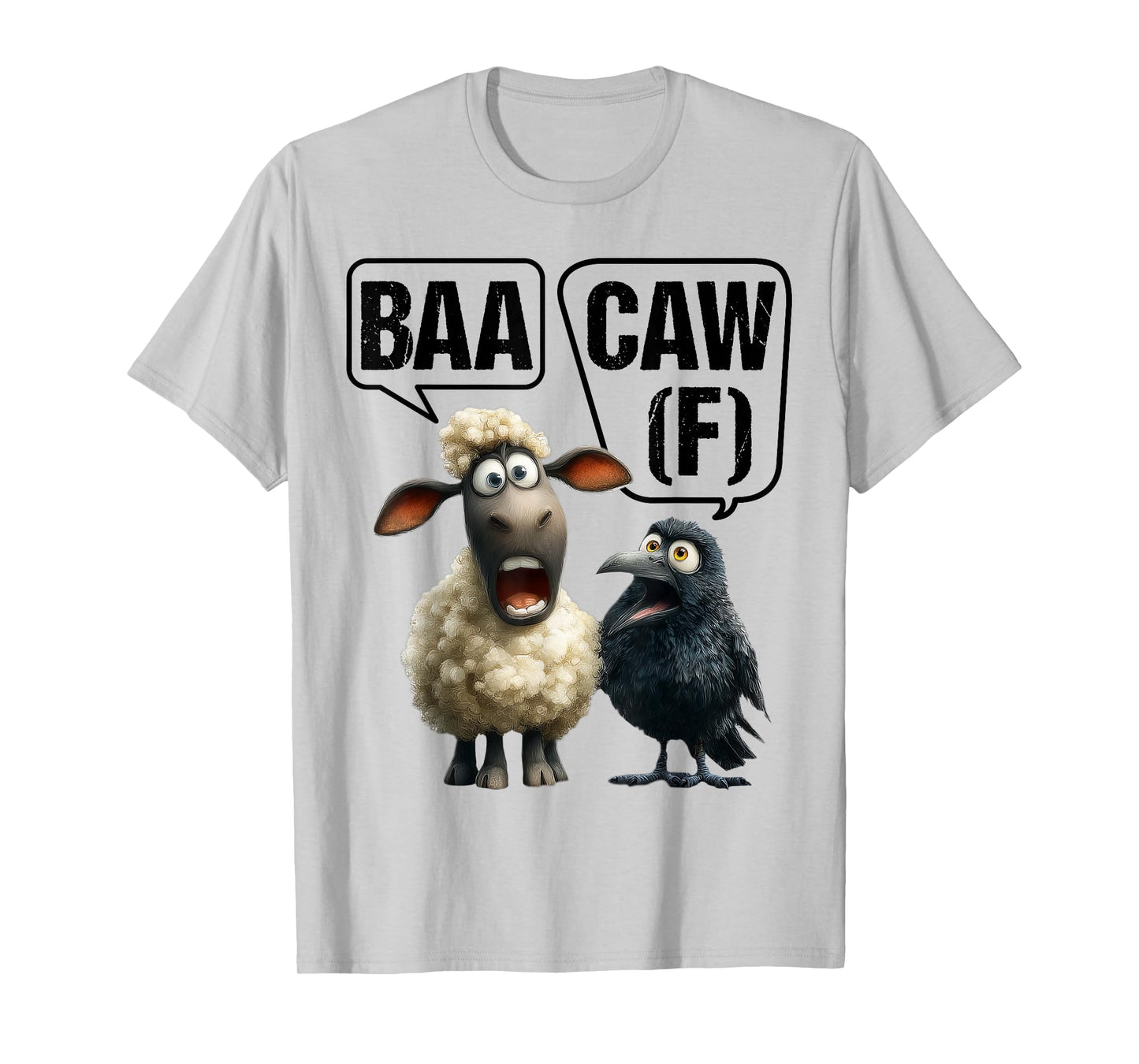 Funny Back Off Shirt – Sheep Baa + Crow Caw Pun Tee Gift T-Shirt