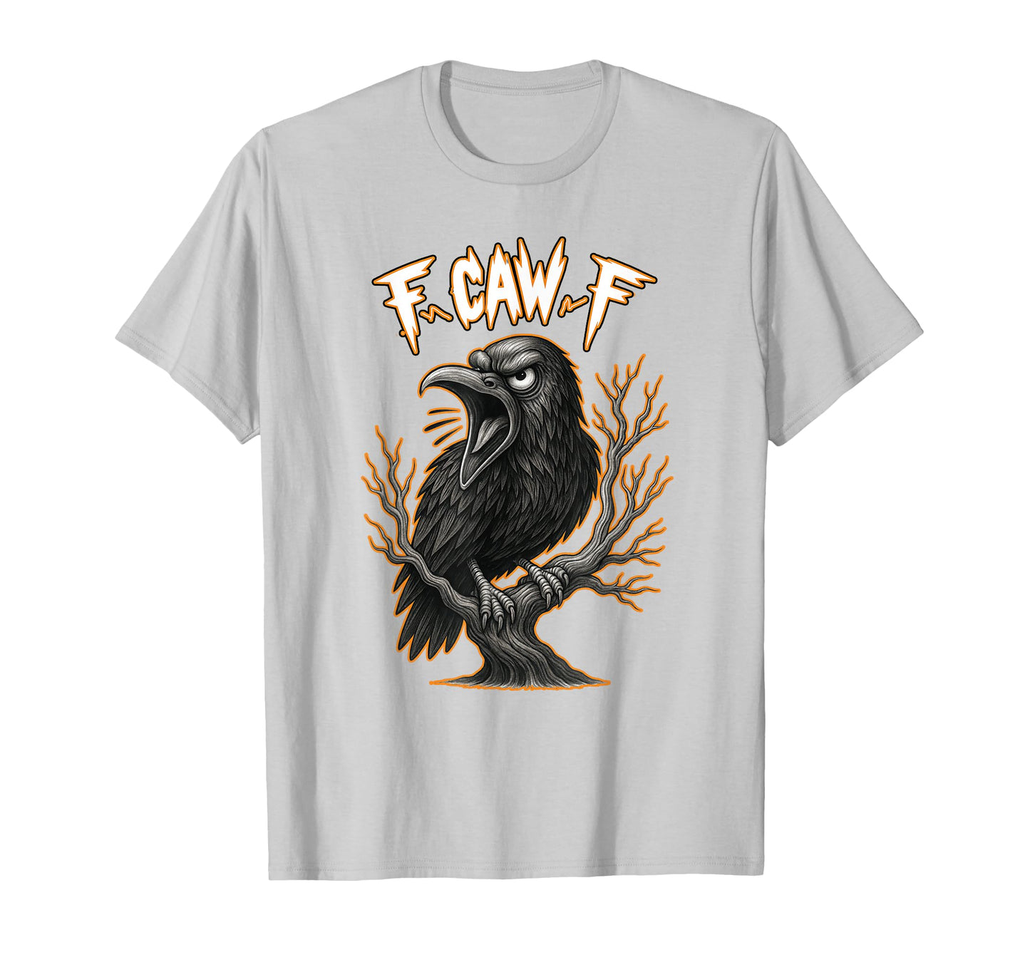 F-CAW-F Crow Shirt Funny Vintage-Look Lazy Halloween Costume T-Shirt
