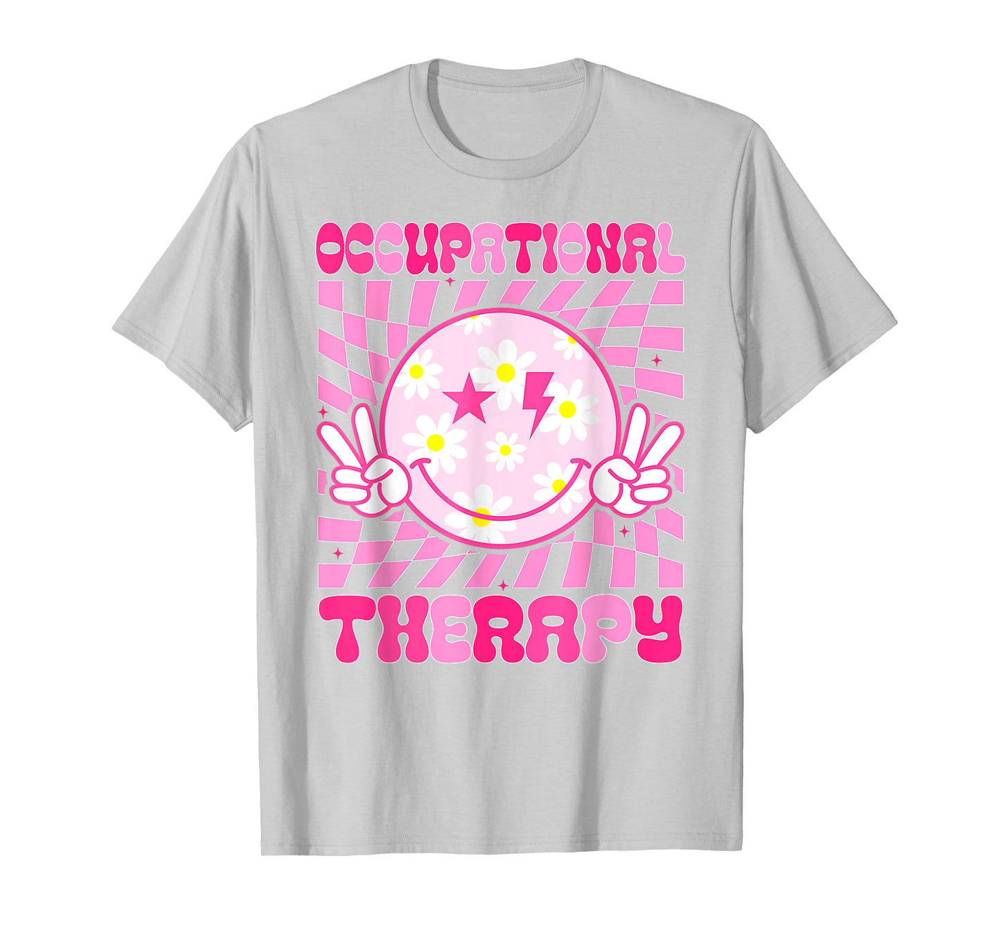 Occupational Therapy OT Therapist Groovy Smile Face T-Shirt