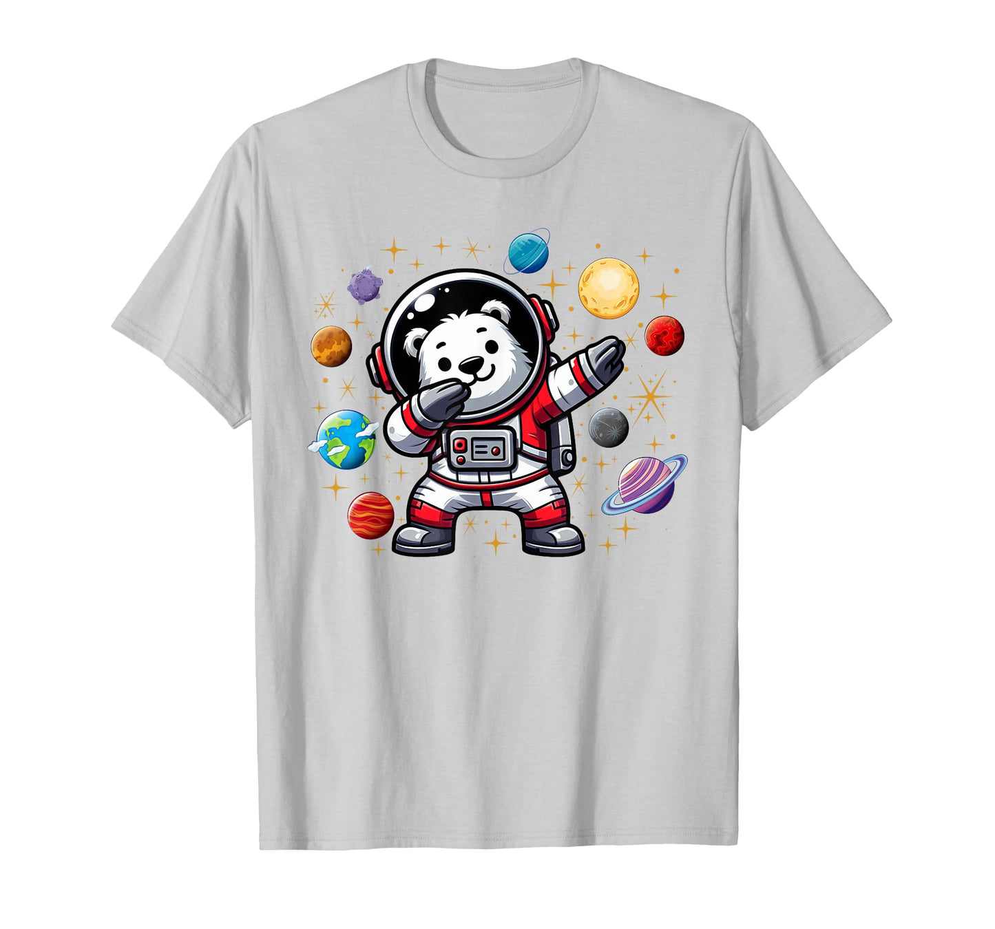 Polar Bear Astronaut Dabbin In Space Cosmic Galaxy Adventure T-Shirt