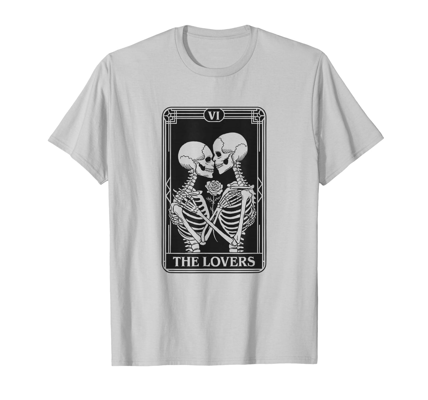 The Lovers Skeleton Tarot Card Astrology Goth Halloween T-Shirt