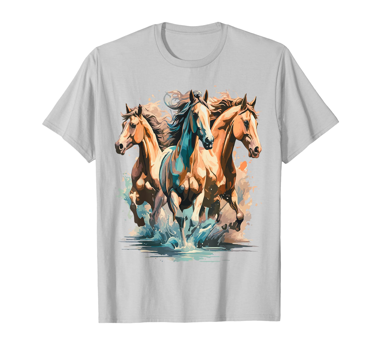 Running Crazy Wild Horses Gift Teenage Girls Boys Men Women T-Shirt