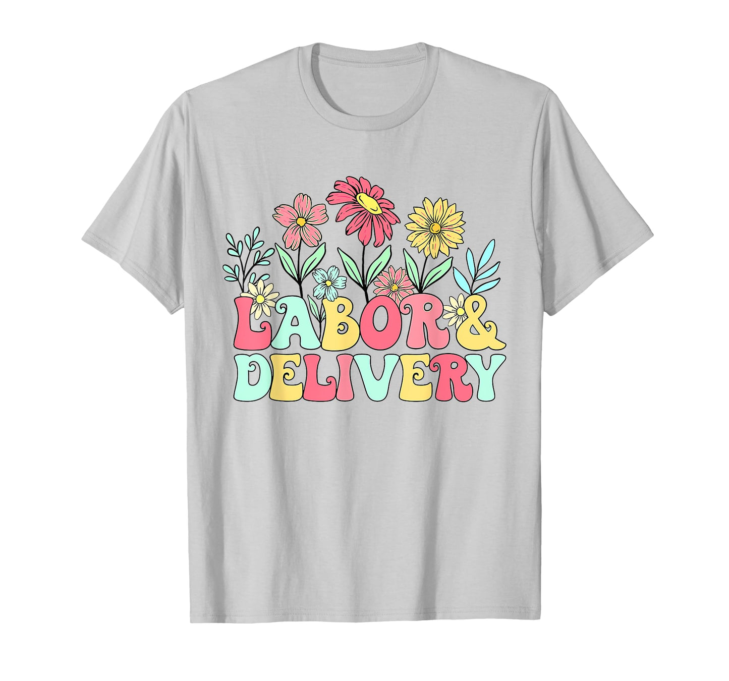 Retro Wildflowers Labor & Delivery Nurse Shirt, L&D Gift T-Shirt
