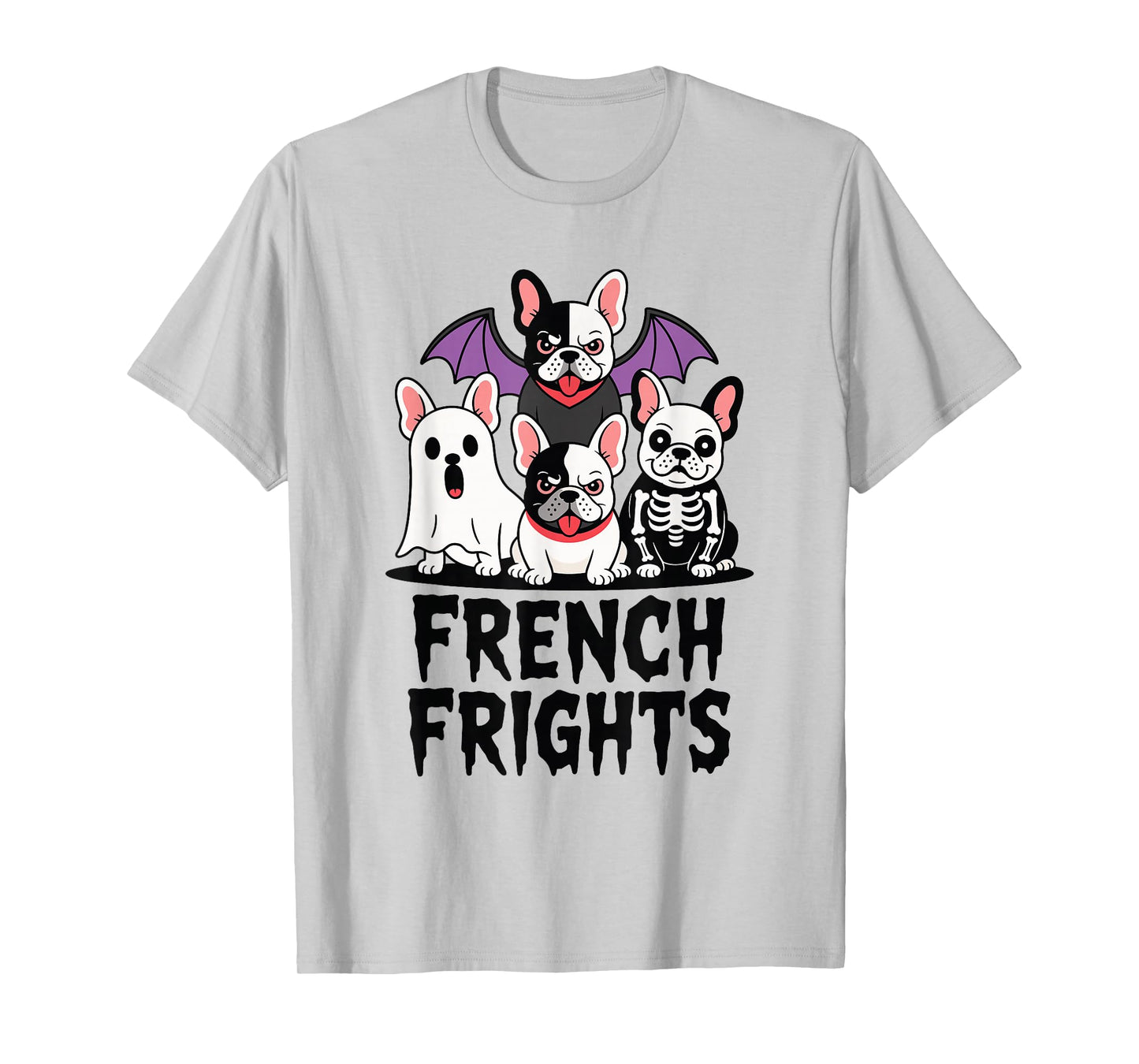 Funny Halloween French Frights Bulldog Costume Dog Pun Mom T-Shirt