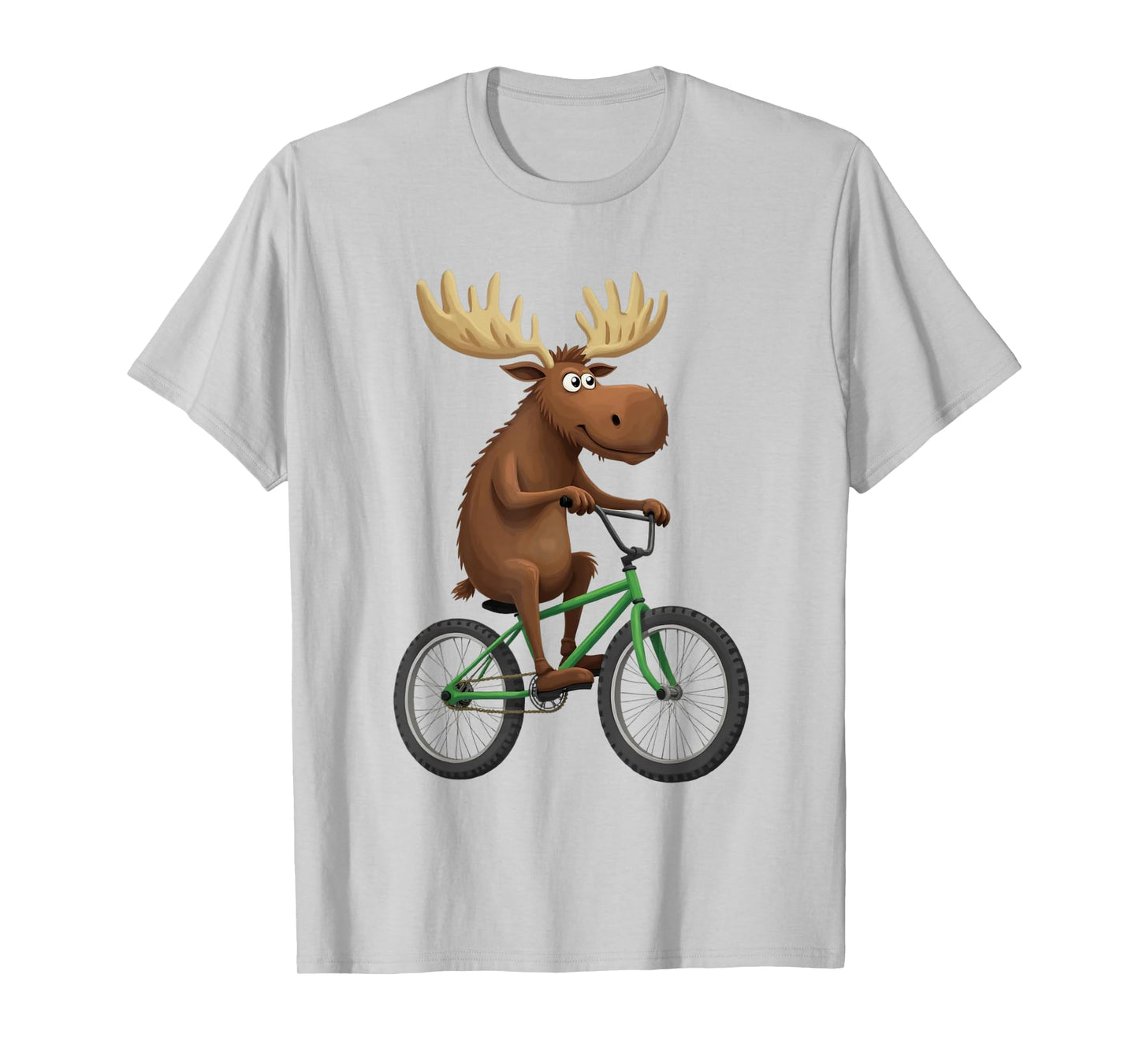 Cute Moose Riding a Bicycle Adorable Cyclist T-Shirt