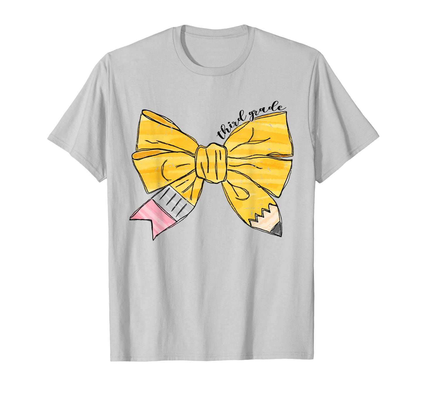 Coquette Bow Pencil Third Grade Kids Girls Back To School T-Shirt
