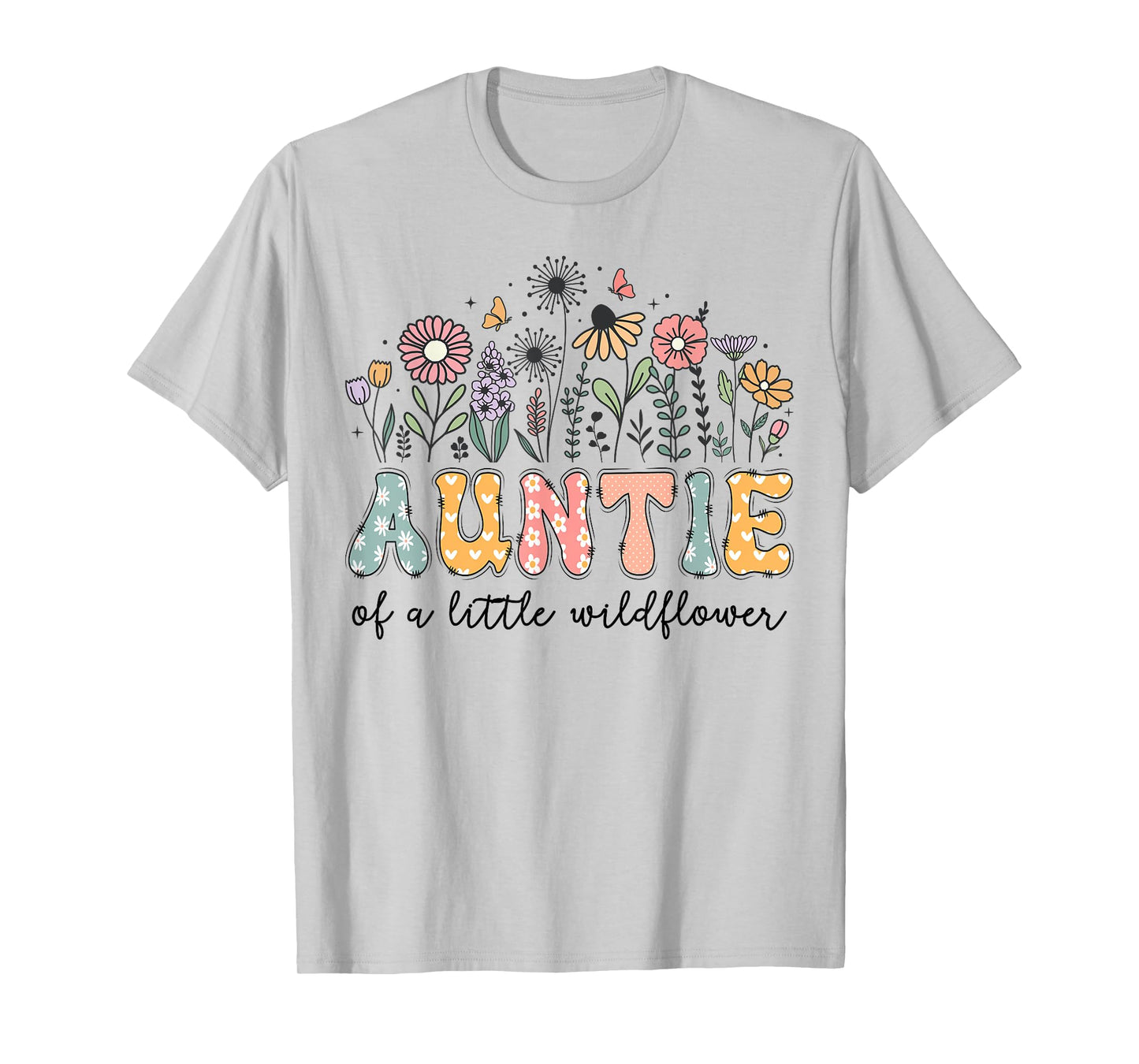 Auntie Of The Little Wildflower Baby Birthday Party T-Shirt