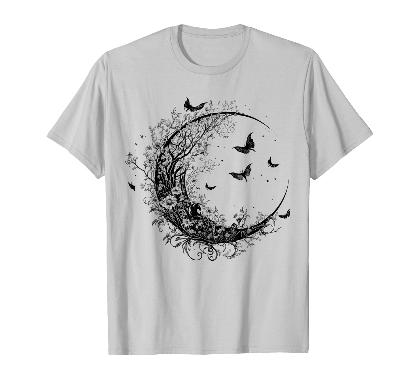 Cute Fairycore Floral Moon Aesthetic Girls Women Graphic T-Shirt