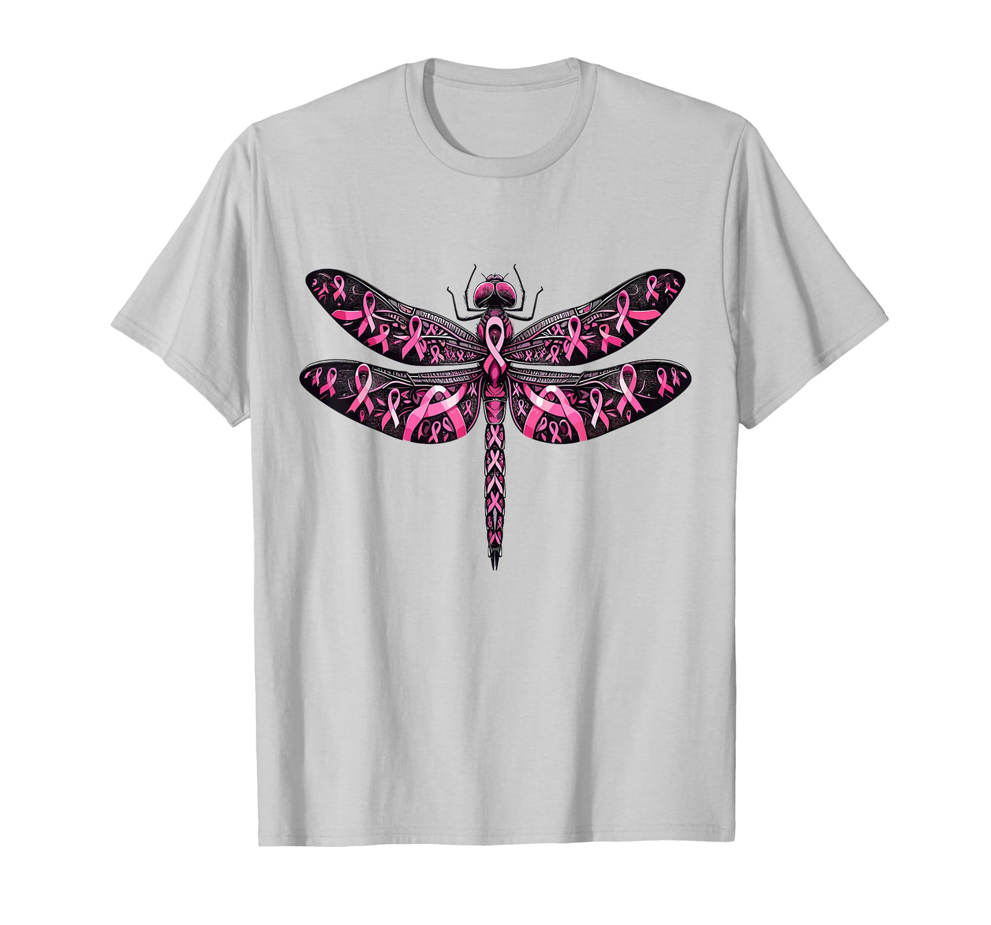 Dragonfly Pink Ribbon Breast Cancer Awareness Support T-Shirt