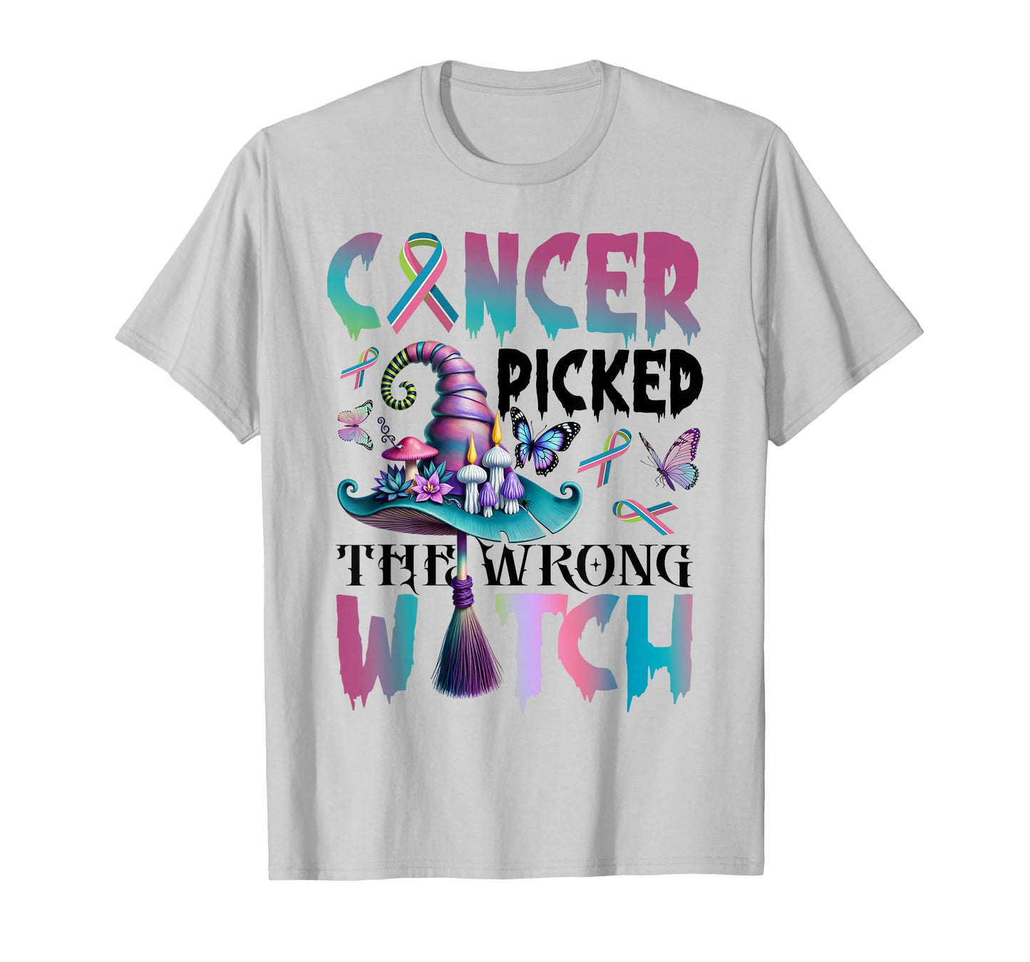 Pick The Wrong Witch Halloween Metastatic Breast Cancer T-Shirt
