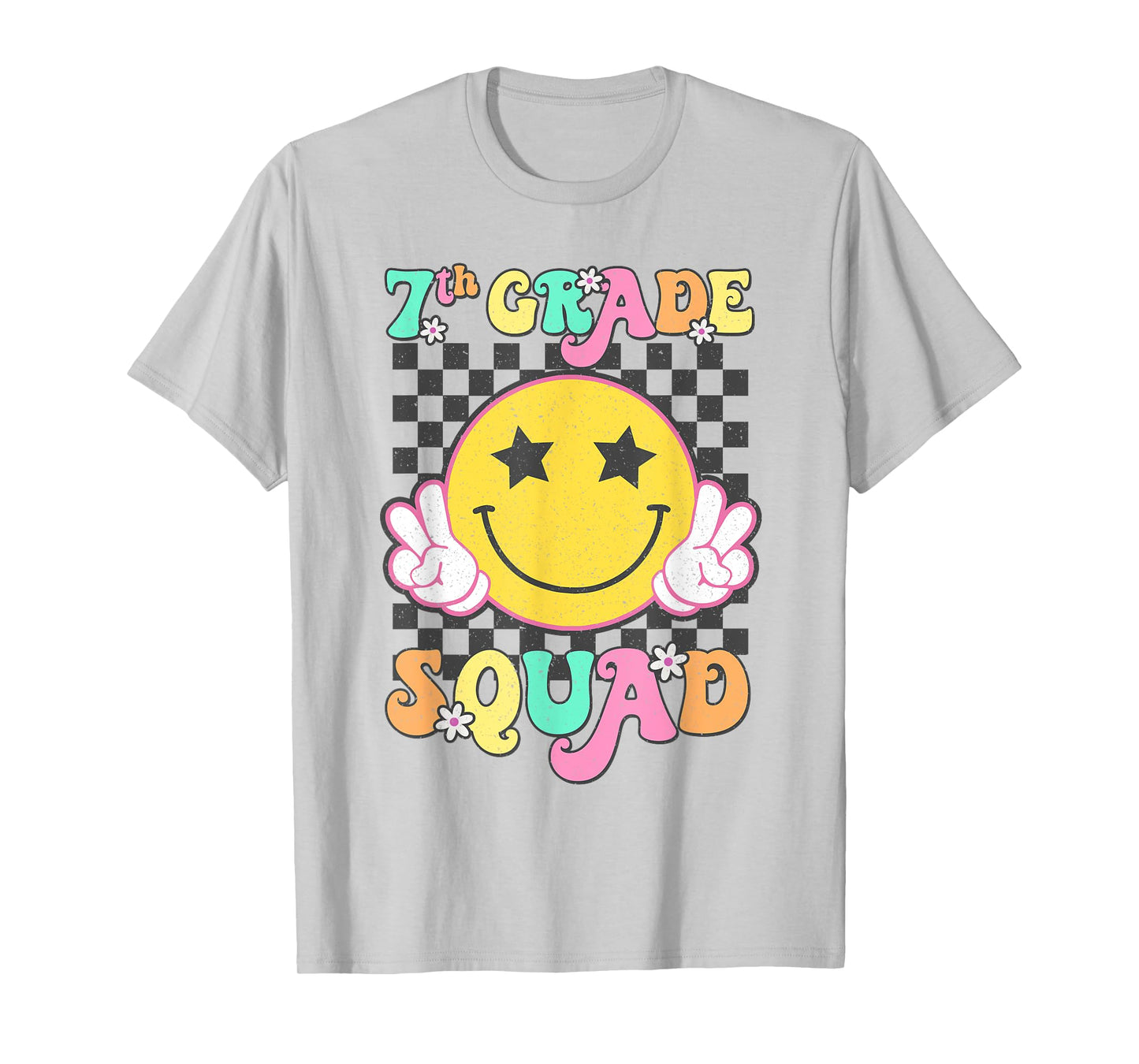 Seventh Grade Squad Smile Retro Back To School 7th Grade T-Shirt