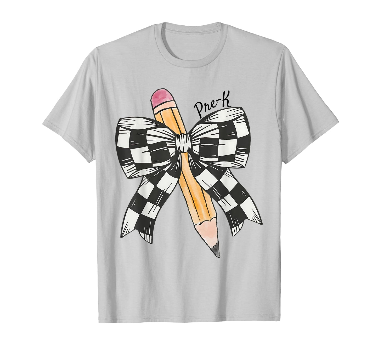 Coquette Pencil Bow Funny Pre K Teacher Kids Back To School T-Shirt