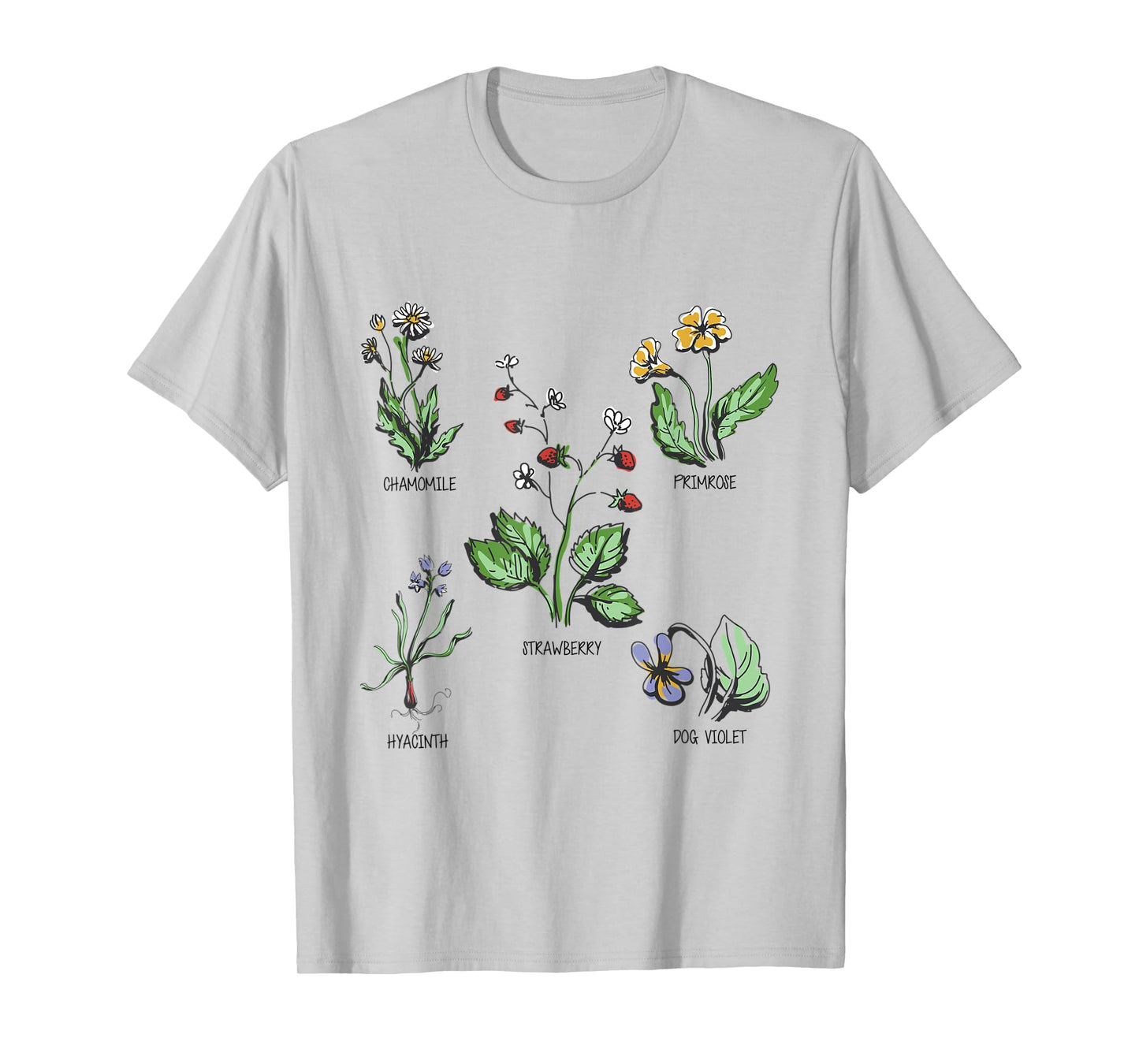 Garden plants in pastel colours for nature lovers botany T-Shirt