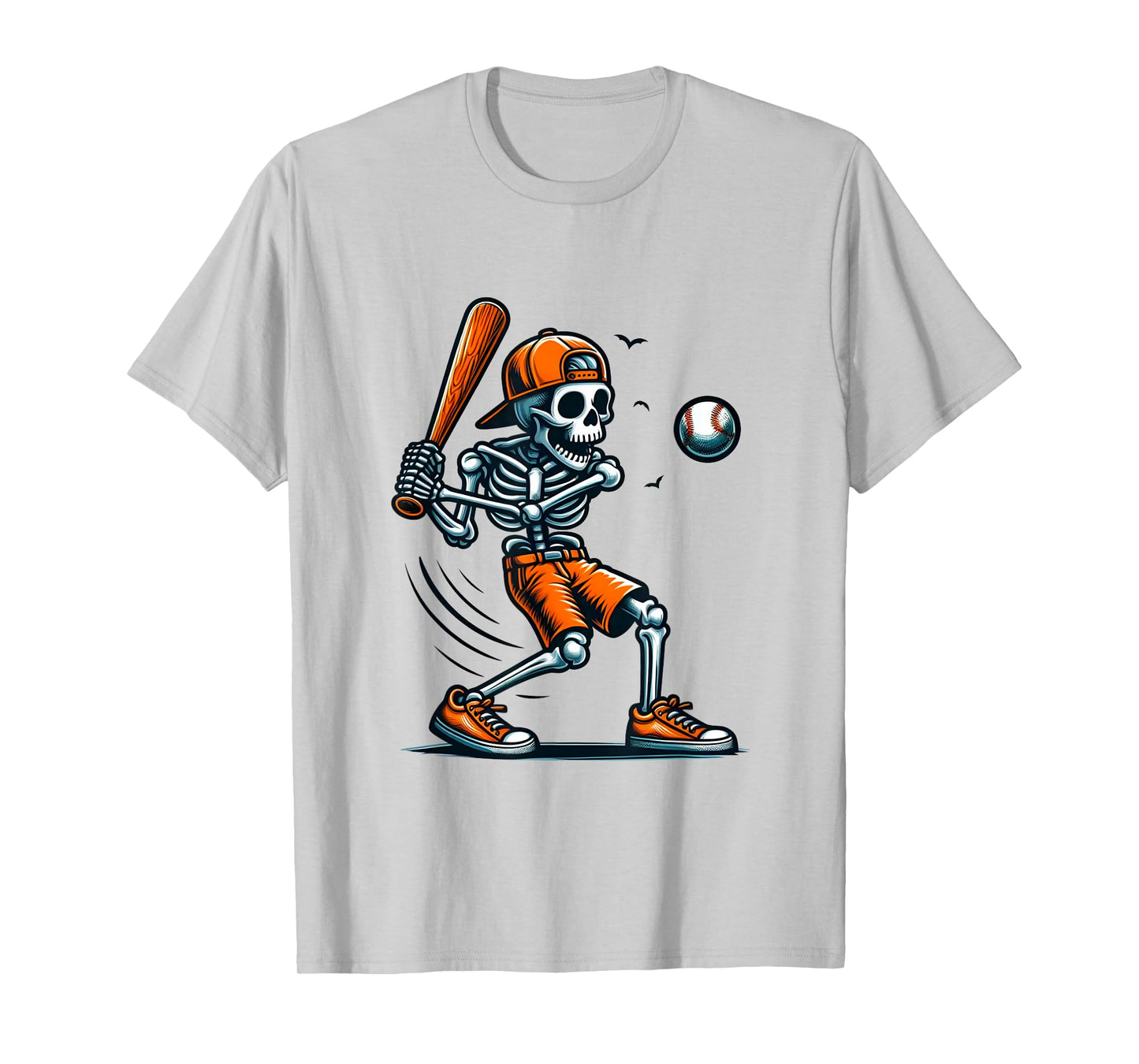 Skeleton Baseball Halloween Funny Spooky Player Baseball T-Shirt