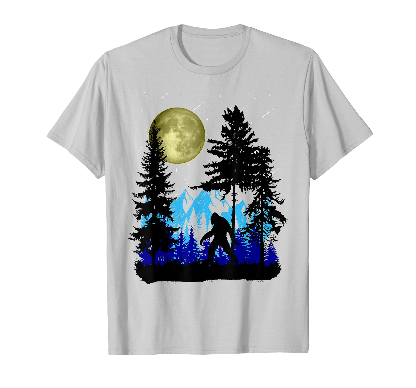 Bigfoot Hiding Under Full Moon for Sasquatch Lover T-Shirt