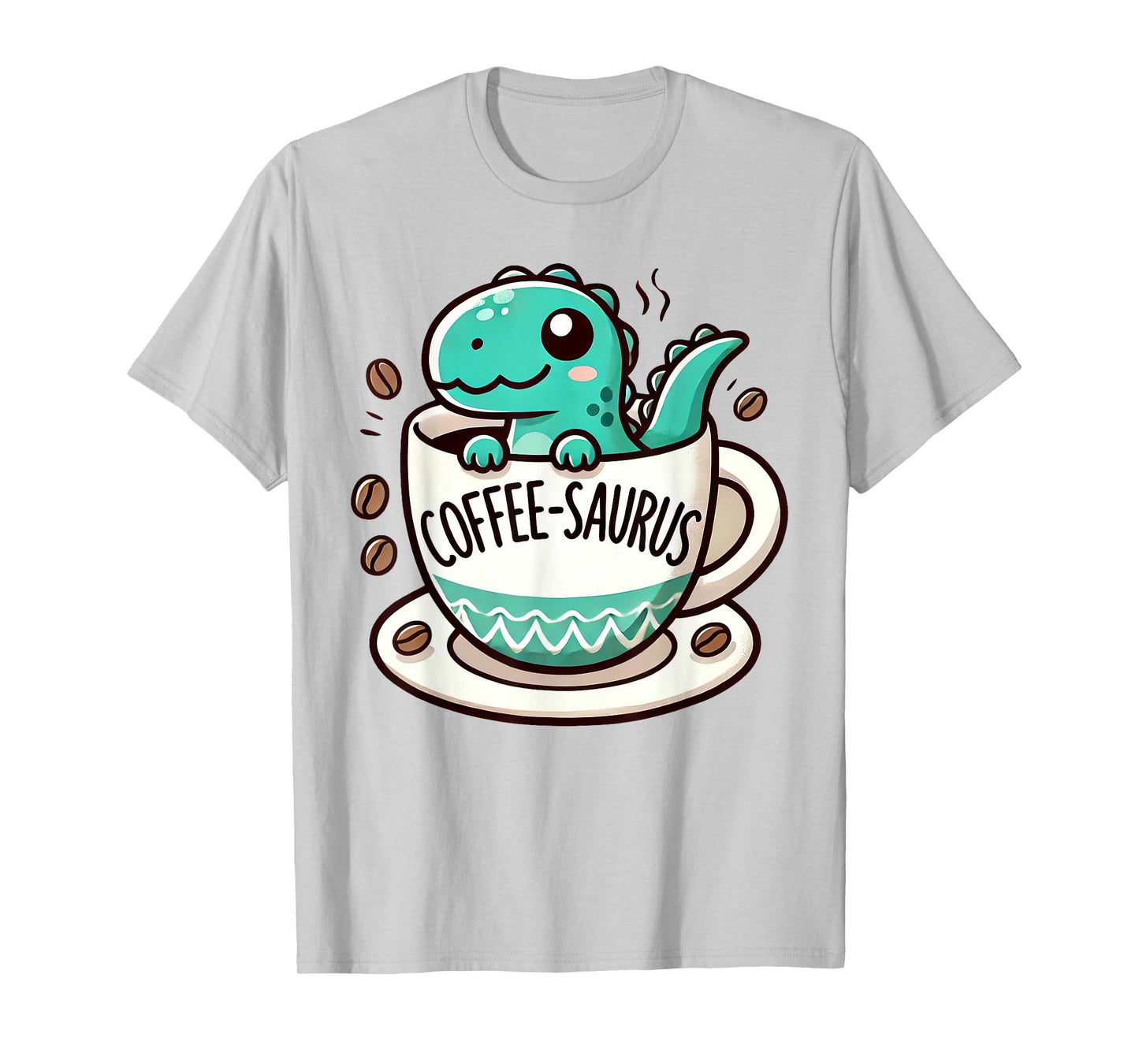 Coffee-Saurus Dinosaur Coffee Lover Art T-Shirt