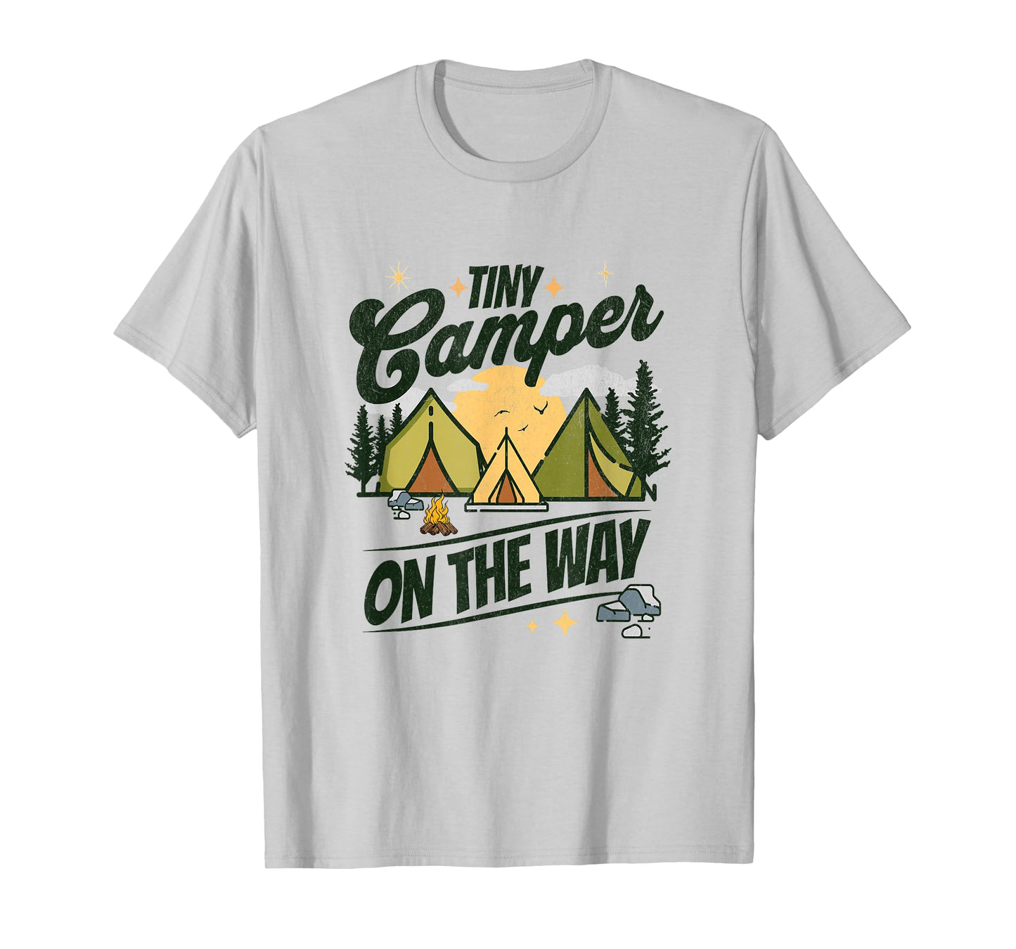 Tiny Camper On The Way camping lover pregnancy announcement T-Shirt