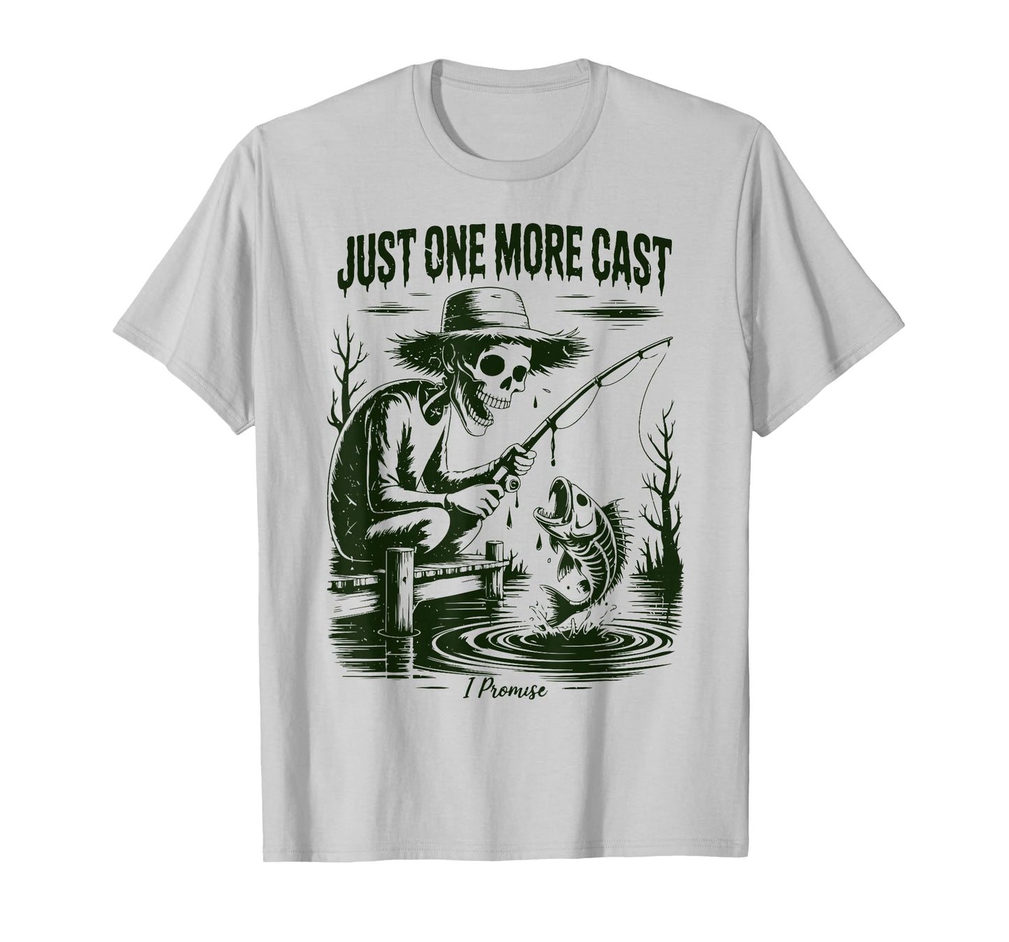 Just One More Cast Skeleton Fishing Halloween Best Fisherman T-Shirt
