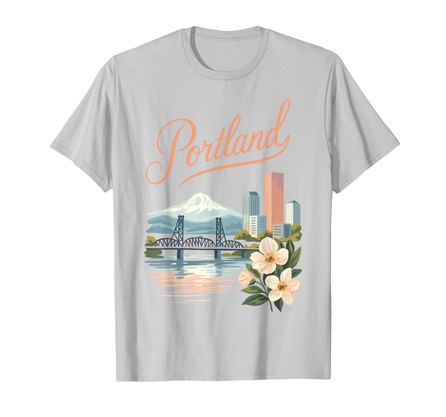 Portland Oregon City Skyline Pacific Northwest Graphic T-Shirt