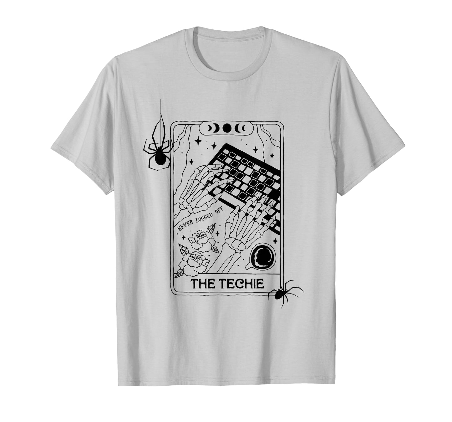 The Coder Skeleton Tarot Card Halloween Design T-Shirt