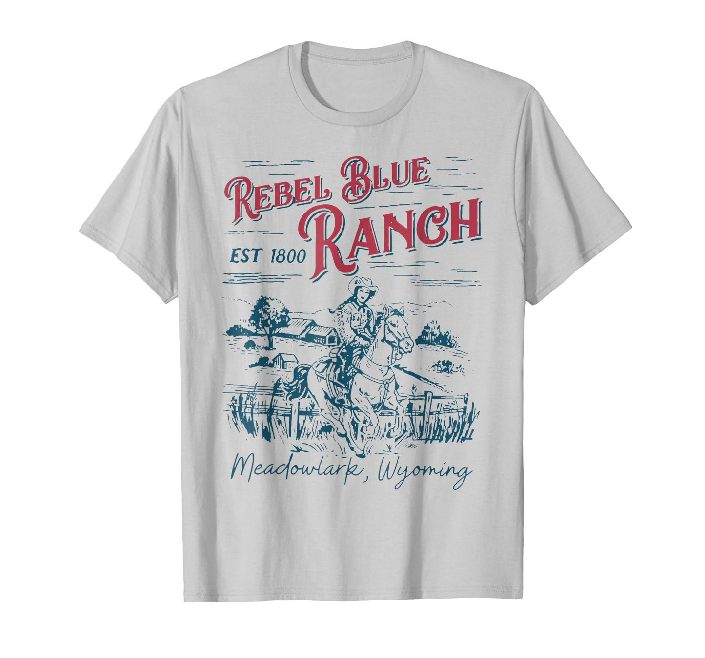 Rebel Blue Ranch Booktok Meadowlark T-Shirt