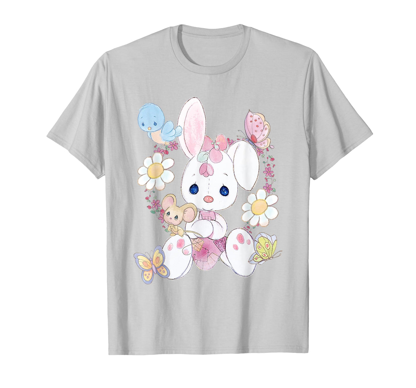 Precious Moments Cute Bunny Rabbit with Flowers T-Shirt