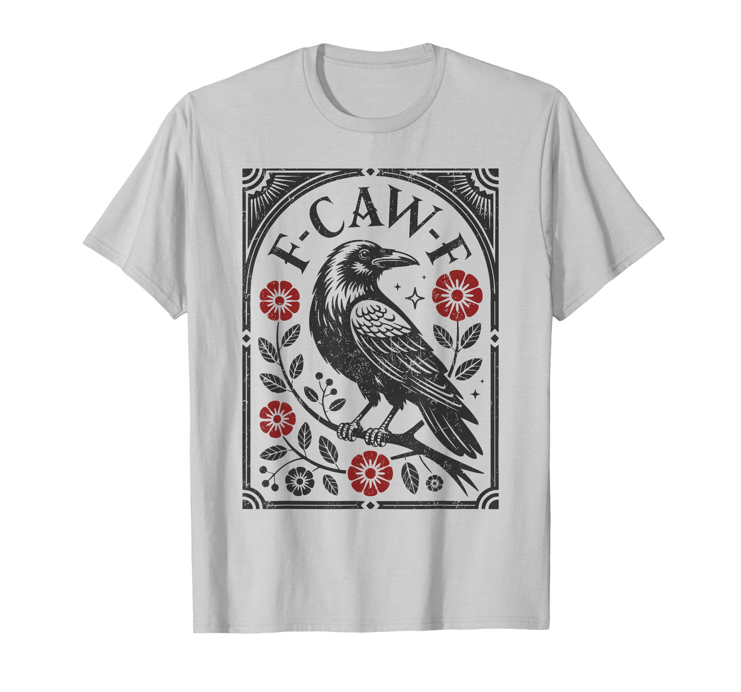F-Caw-F Black Crow Pun Funny Bird Cawing Grunge T-Shirt
