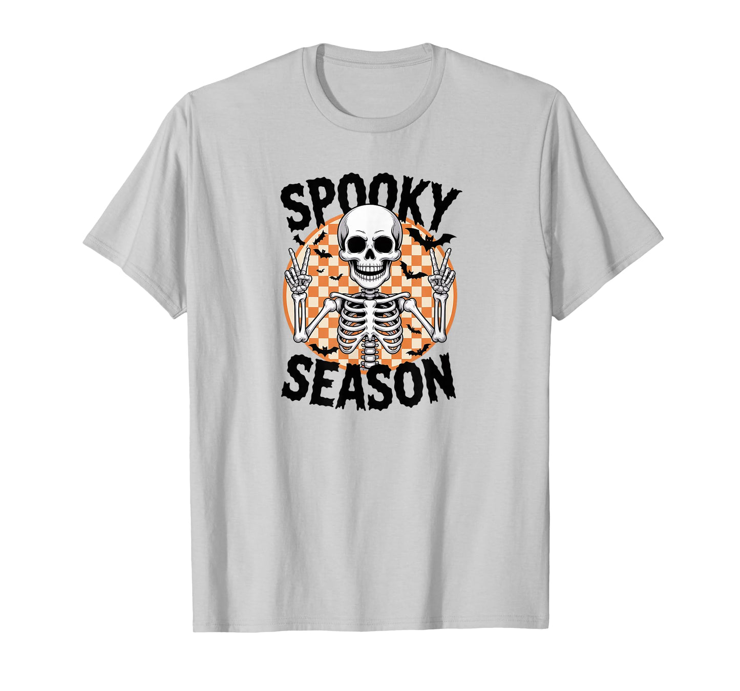 Spooky Season Skeleton Peace Sign Halloween T-Shirt