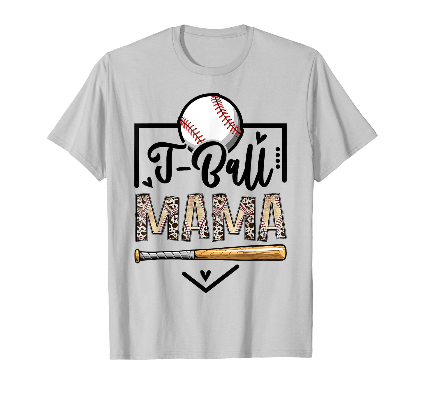 T-Ball Mama Leopard Funny Tee Ball Game Day T-Shirt