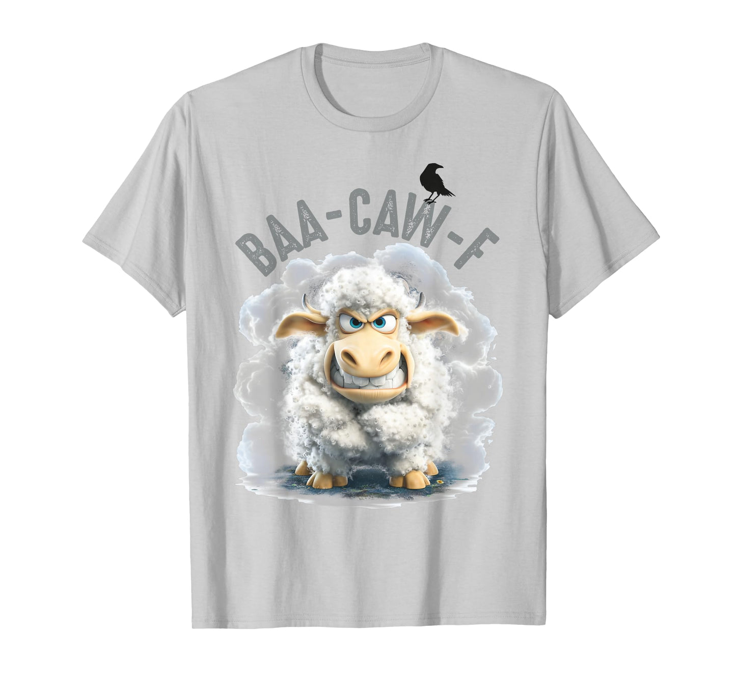 Funny Back Off – Sheep Baa + Crow Caw Pun for Introverts T-Shirt