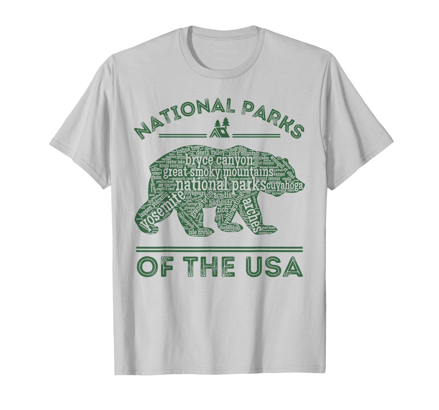 National Parks Bear Hiking Travel Camping Outdoors Retro USA T-Shirt