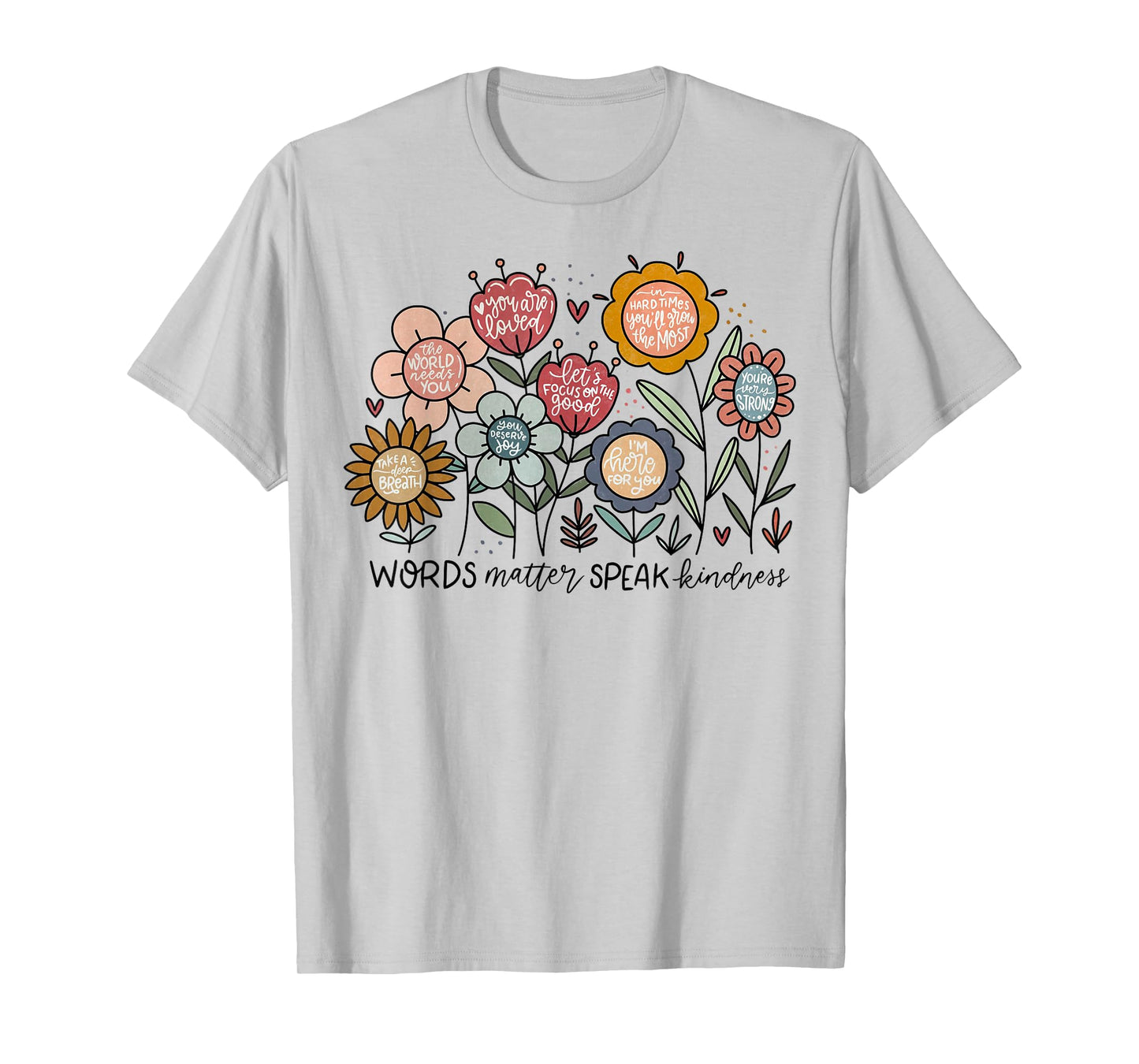 Words matter speak kindness boho floral inspirational T-Shirt