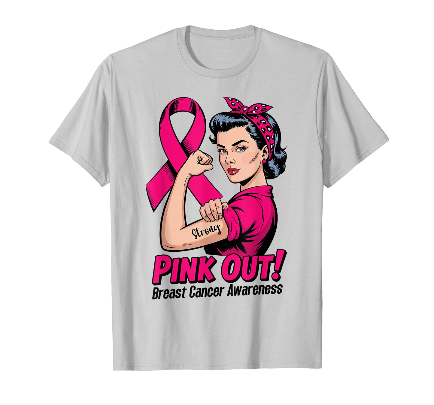 Pink Out Breast Cancer Awareness Month Strong Survivor Nurse T-Shirt