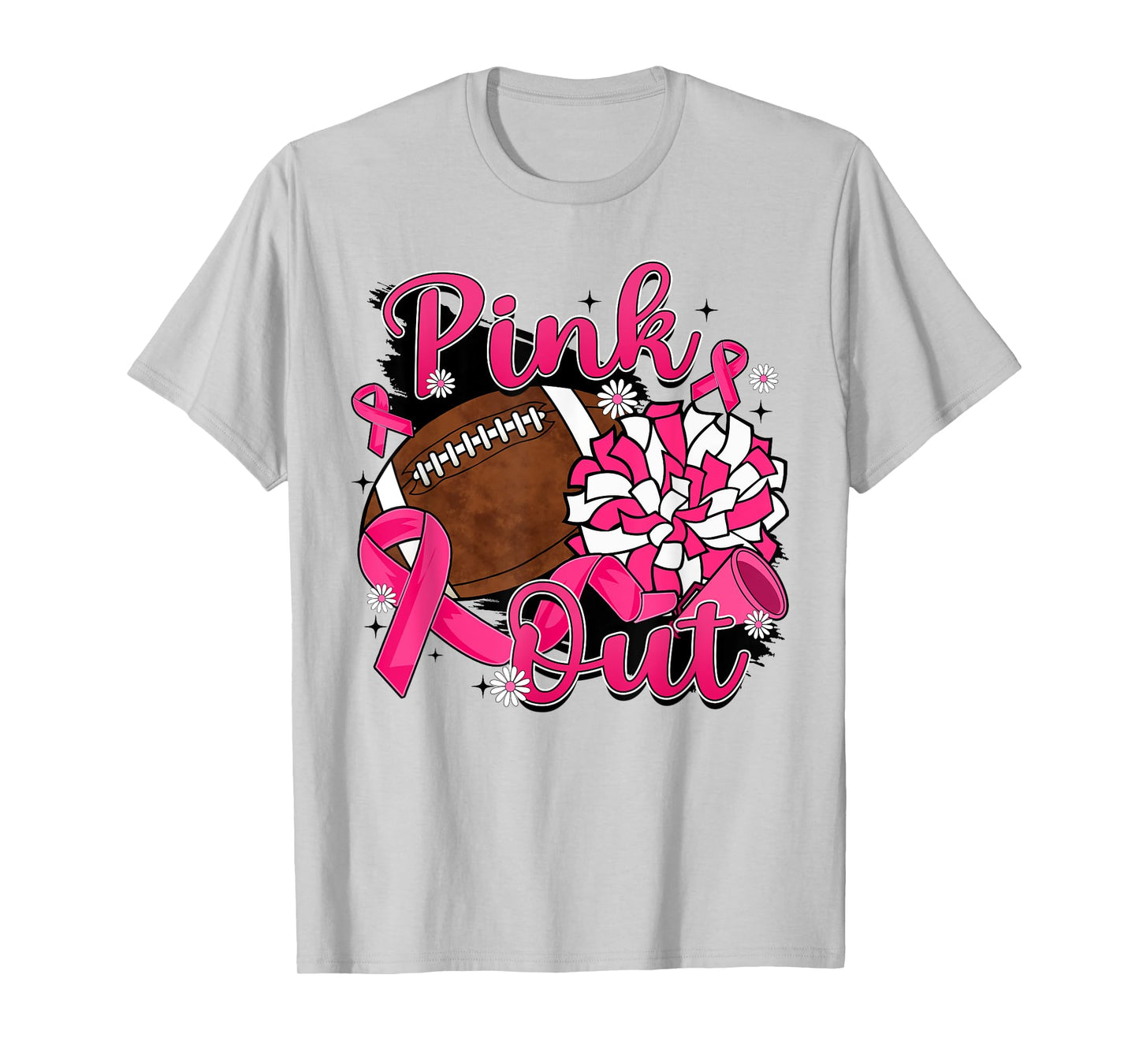 Breast Cancer Awareness Football Pink Out Pink Ribbon Women T-Shirt