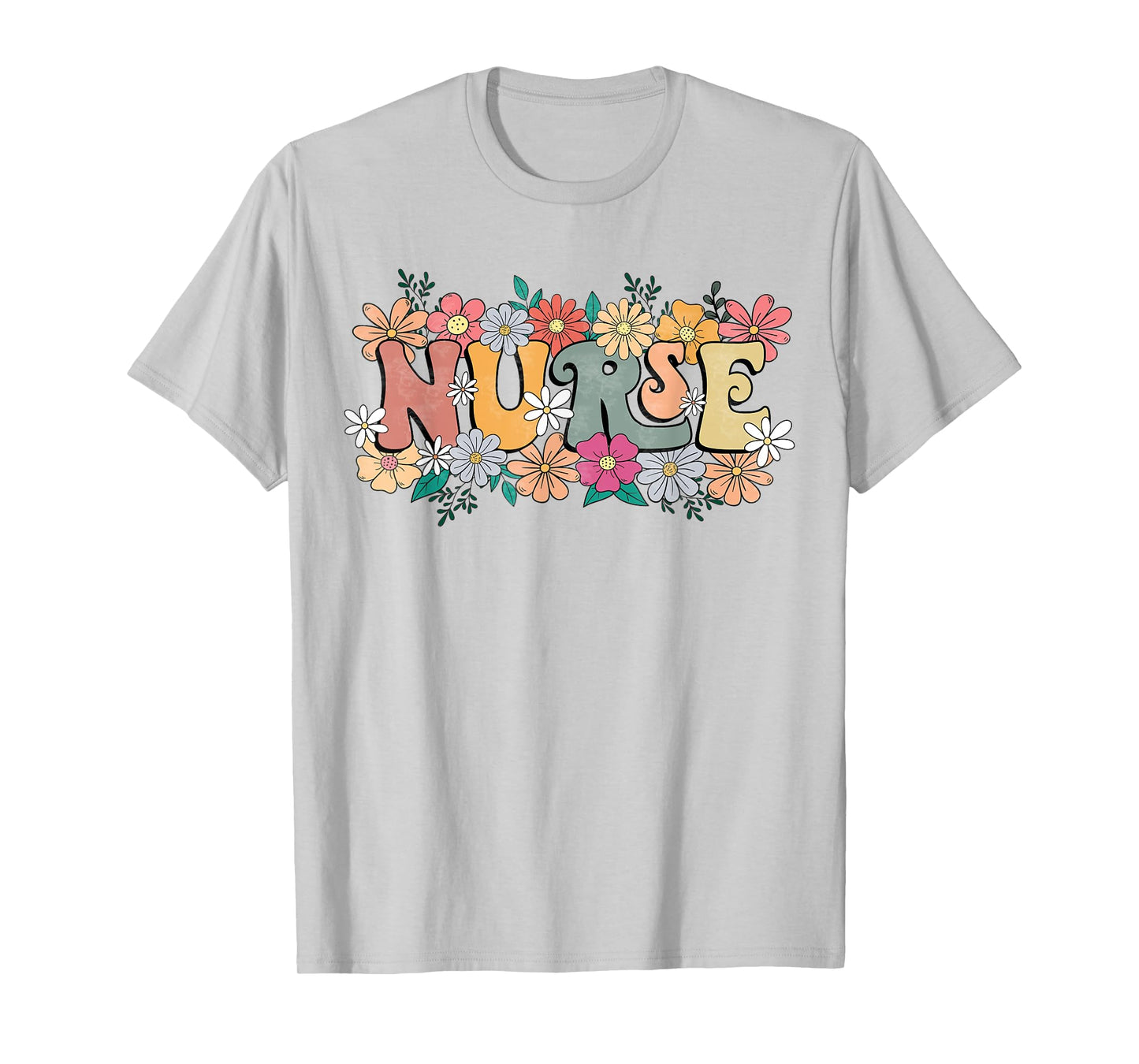Retro Groovy Nurse Flower Nursing Happy Nurse Week 2025 T-Shirt