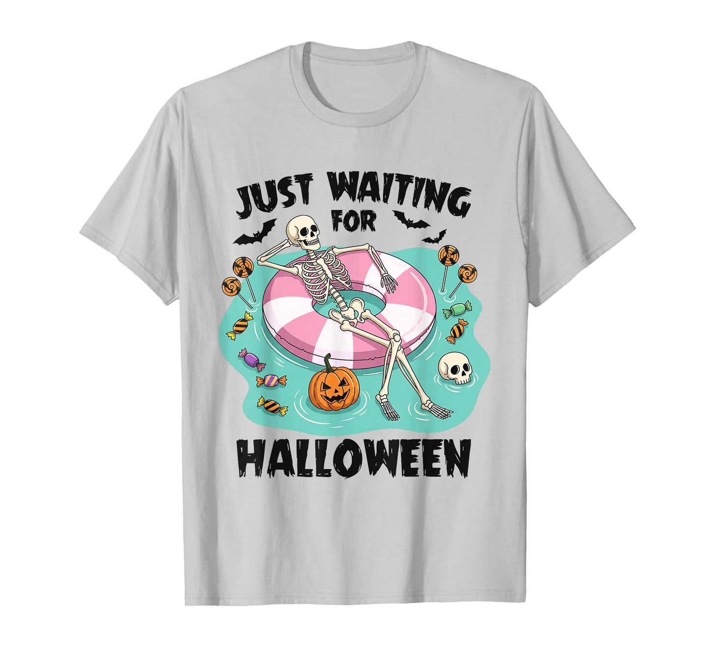Spooky Summer Skeleton Just Waiting for Halloween T-Shirt